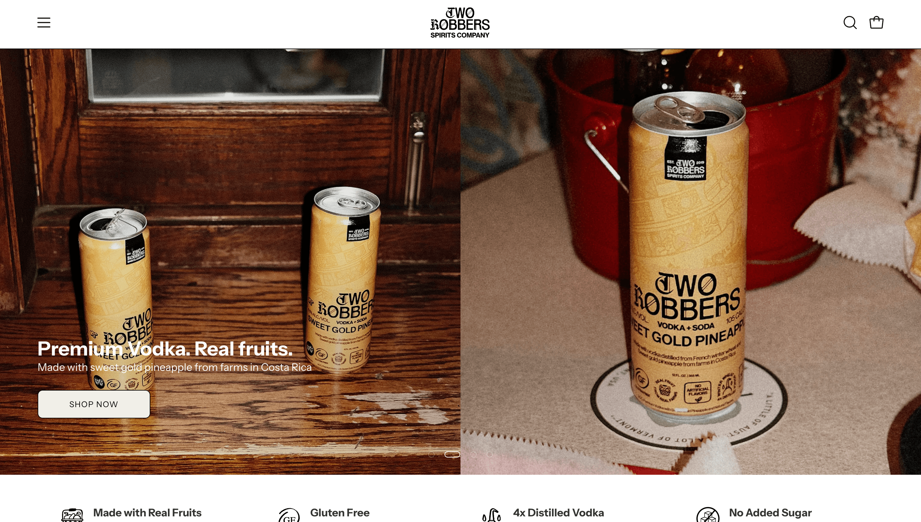 Two Robbers Spirits Co. — Food, Branding website design
