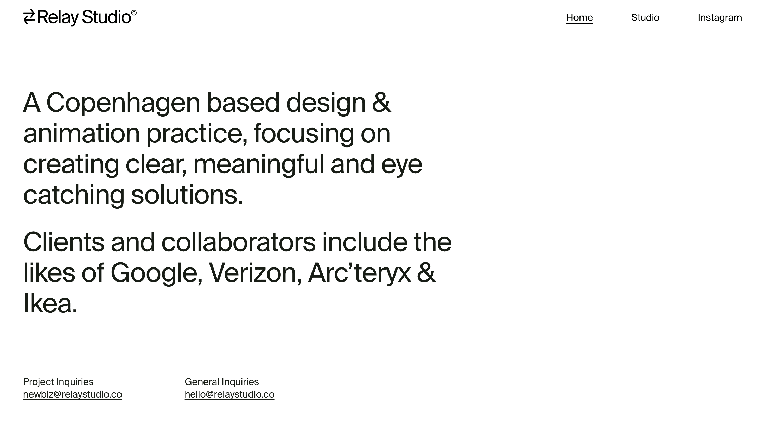 Relay Studio — Agency, Studio website design