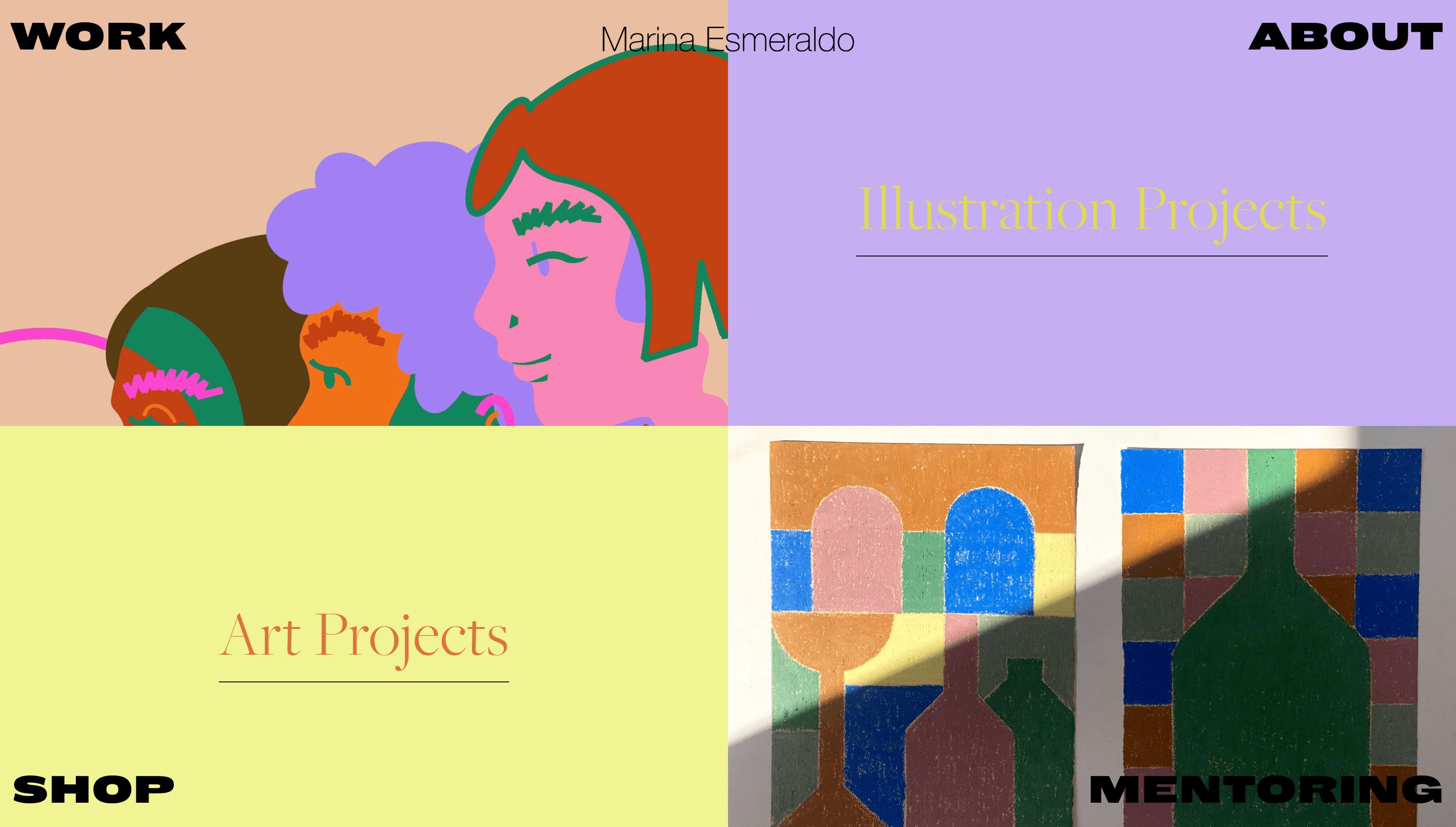 Marina Esmeraldo — Art, Illustration website design