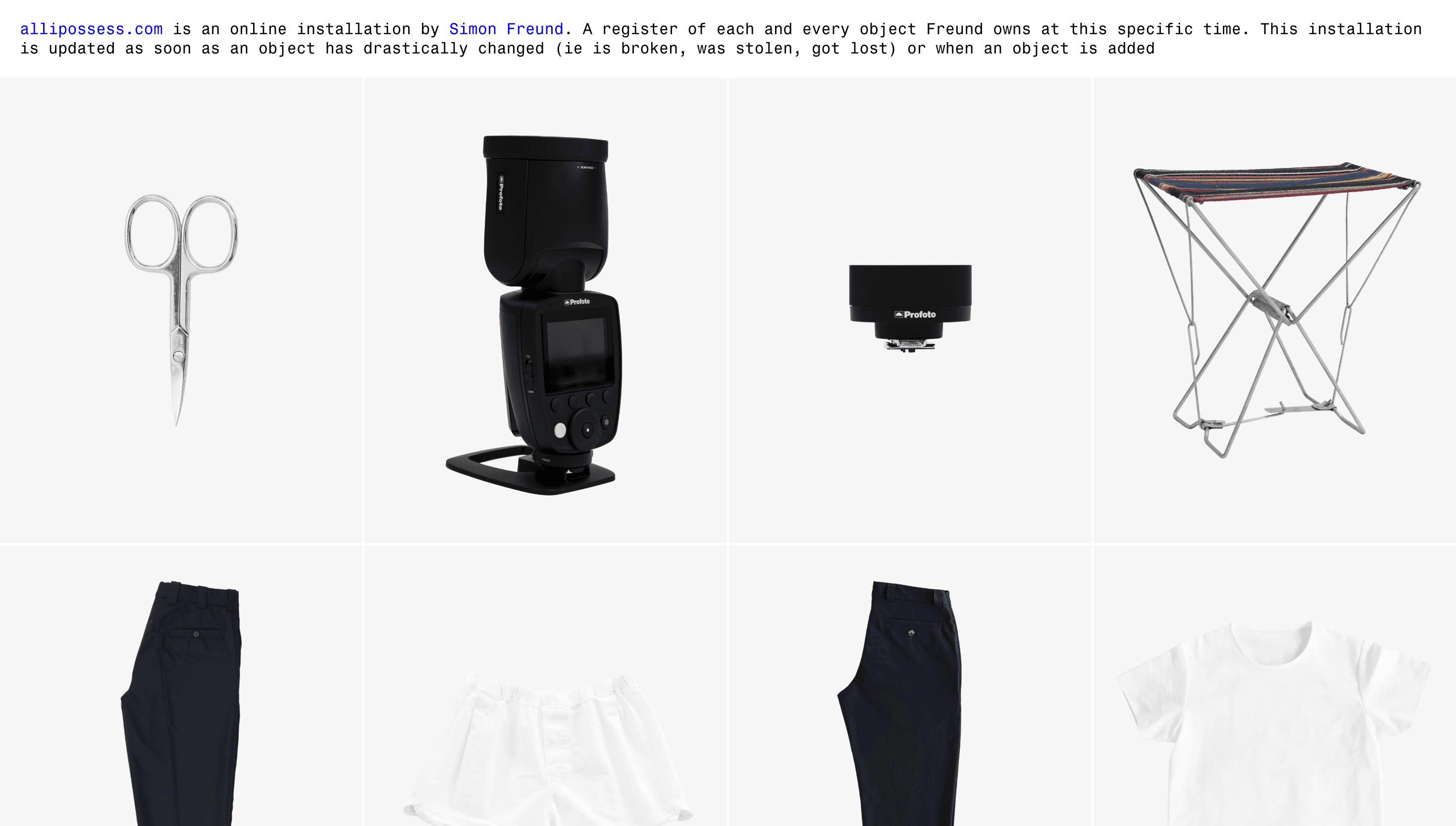 Simon Freund — Art, Personal website design