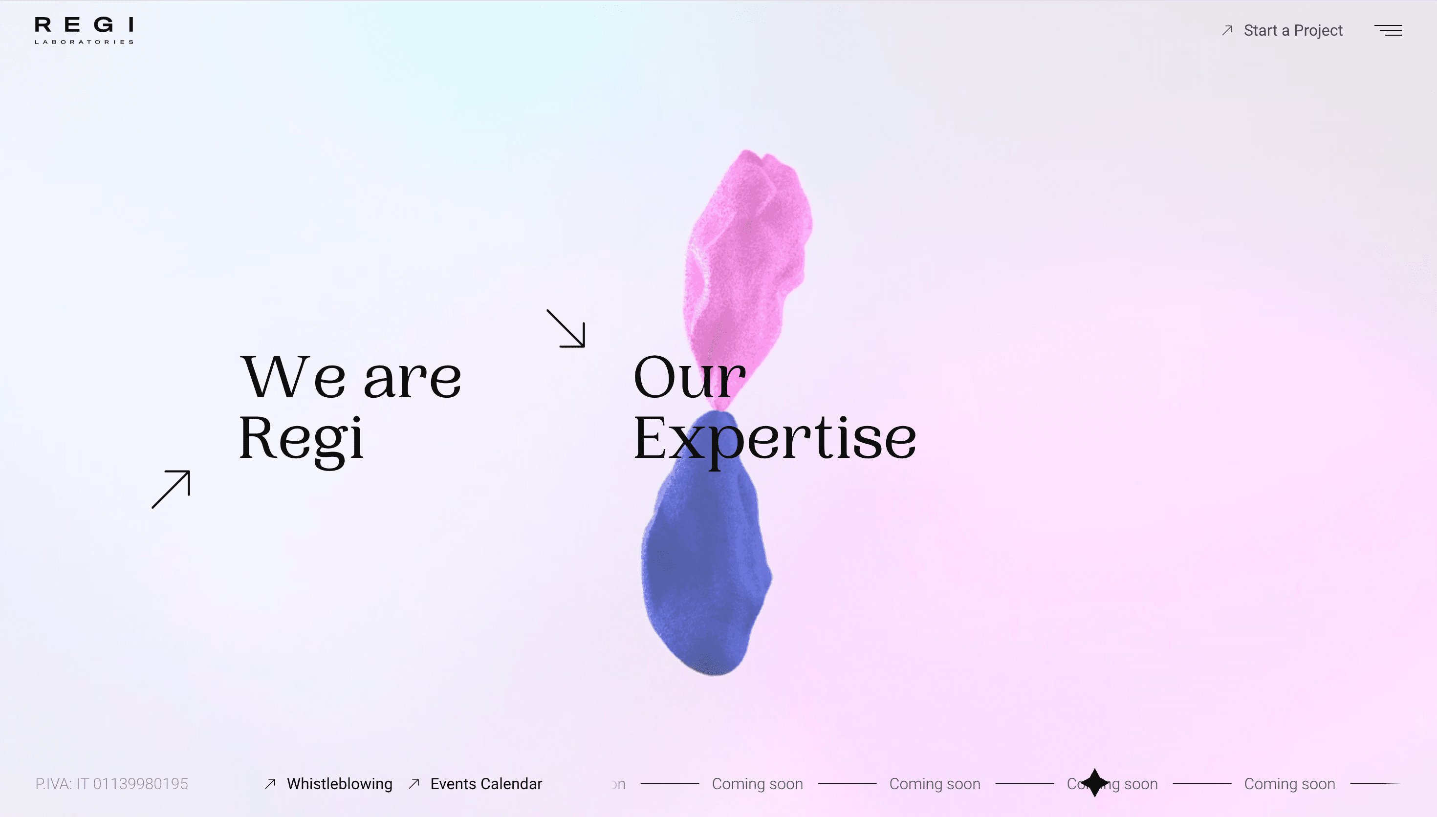 Regi — Agency, Studio website design