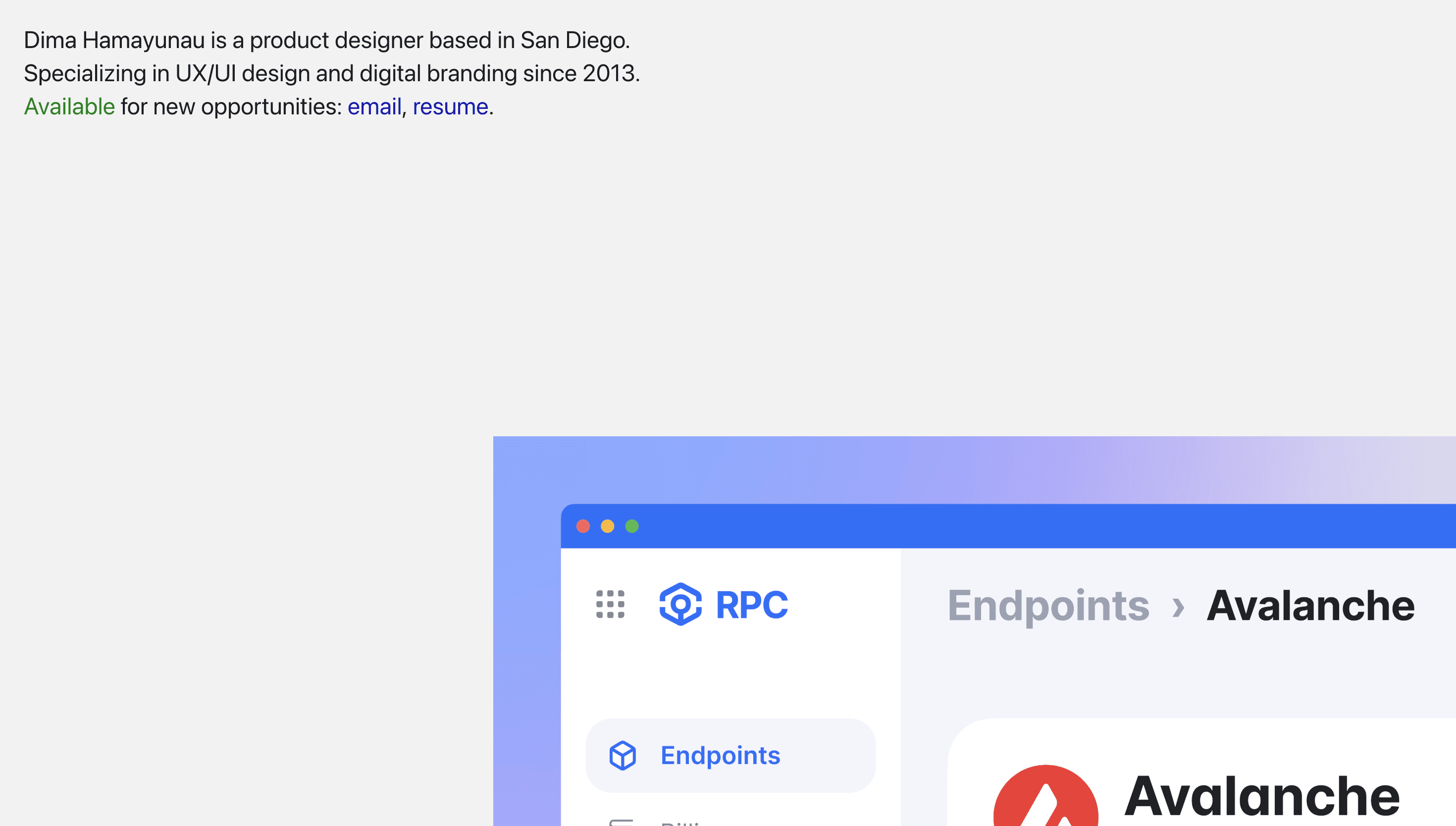 Dima Hamayunau — Designer, Branding website design