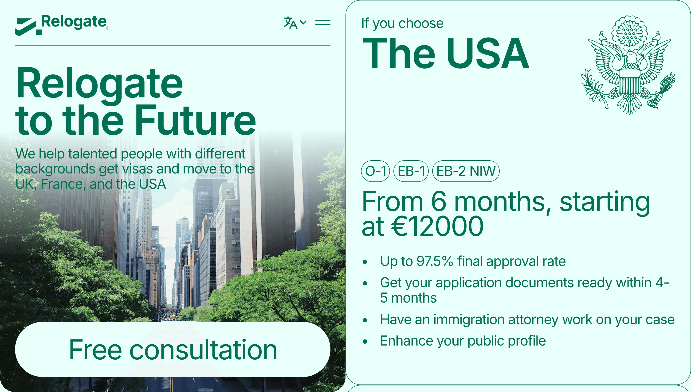 Relogate — Travel, Tech website design