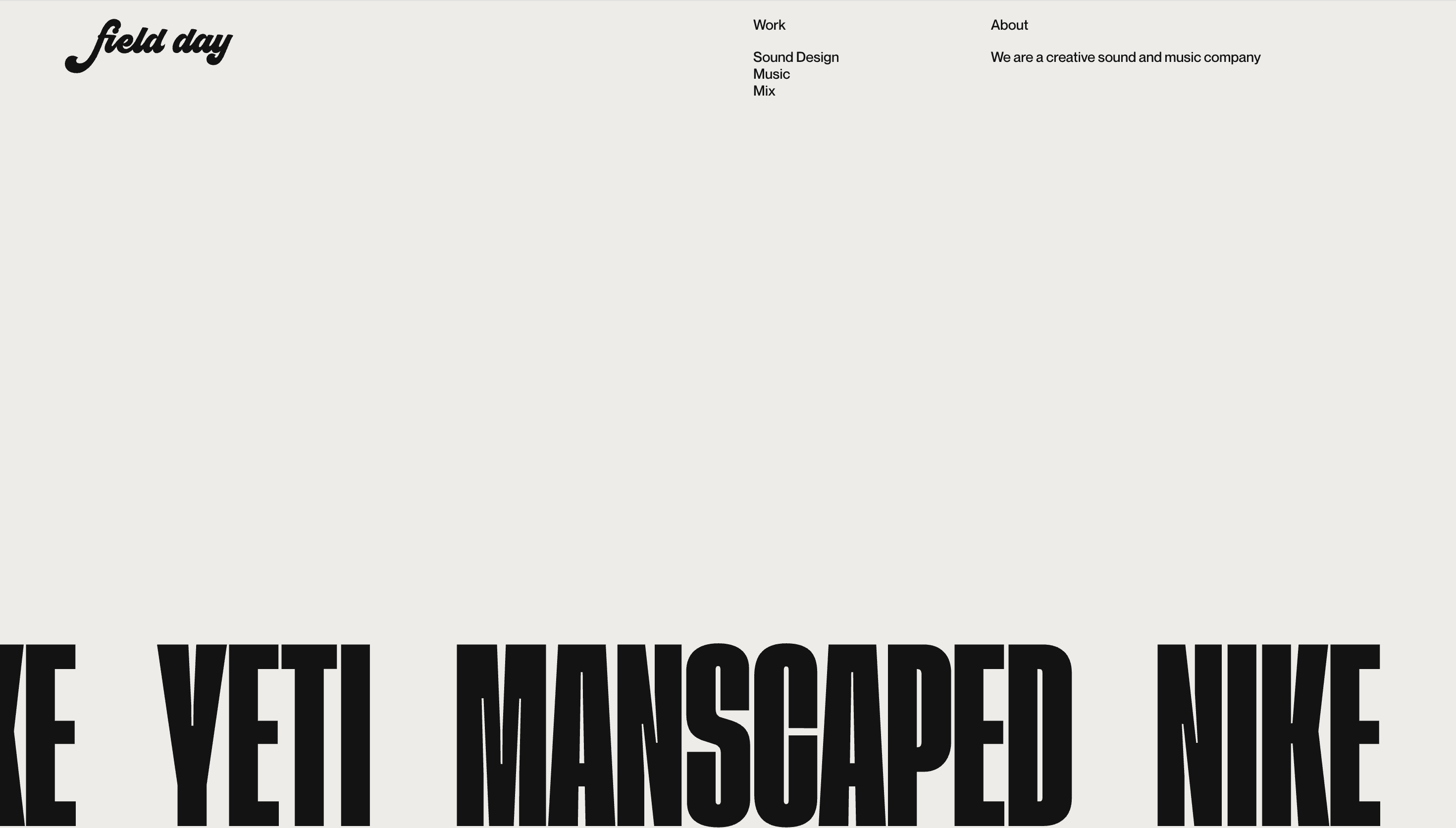 Field Day Sound — Agency, Studio website design