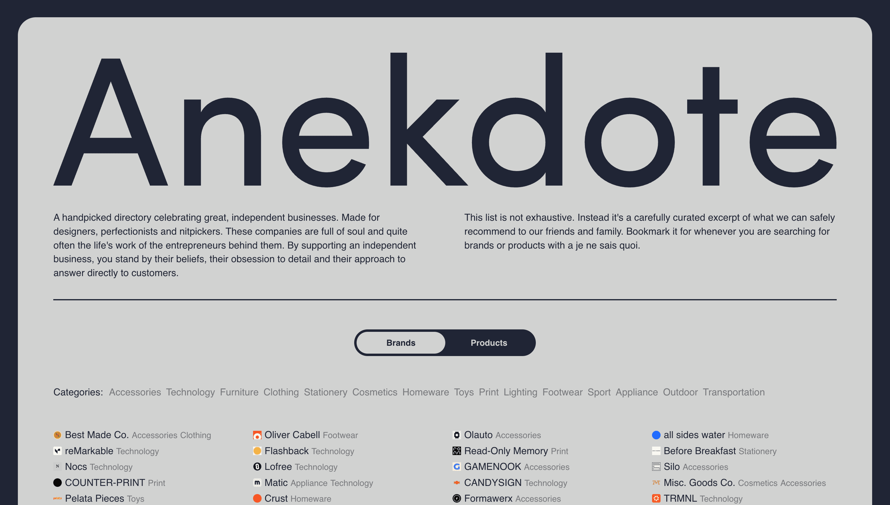 Anekdote — Web, Product website design