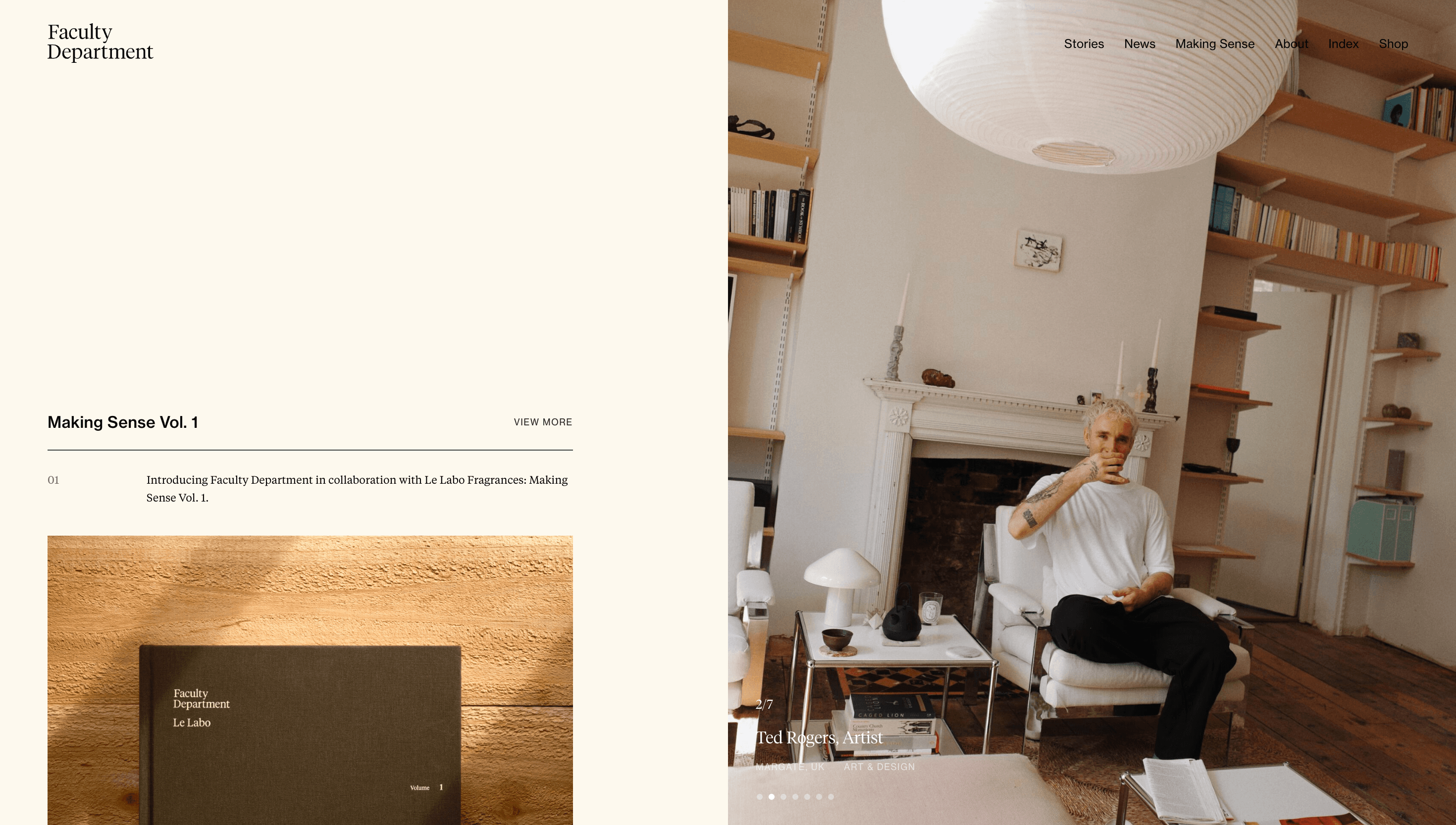 Faculty Department — Personal website design