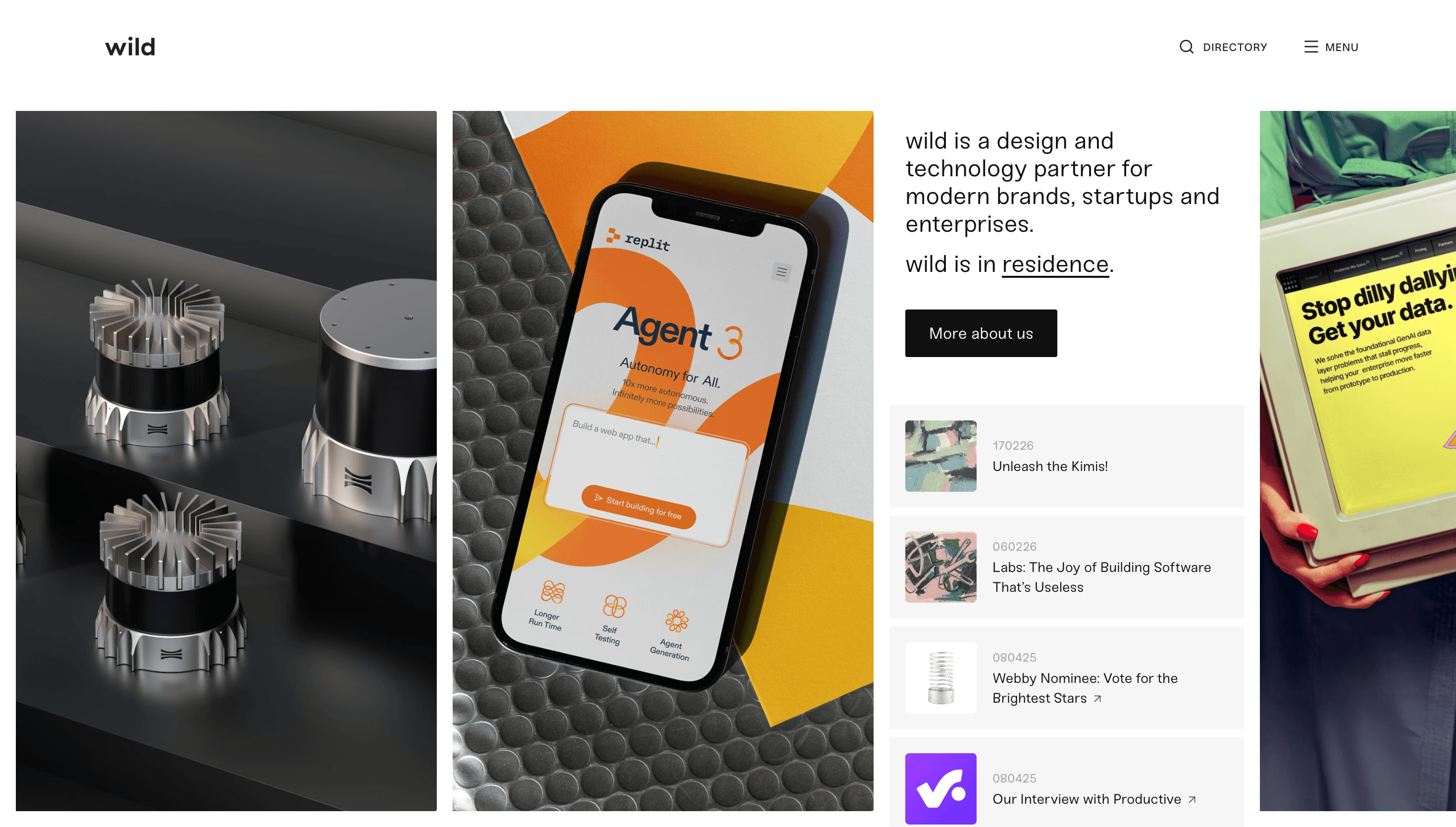 wild. — Agency, Studio website design