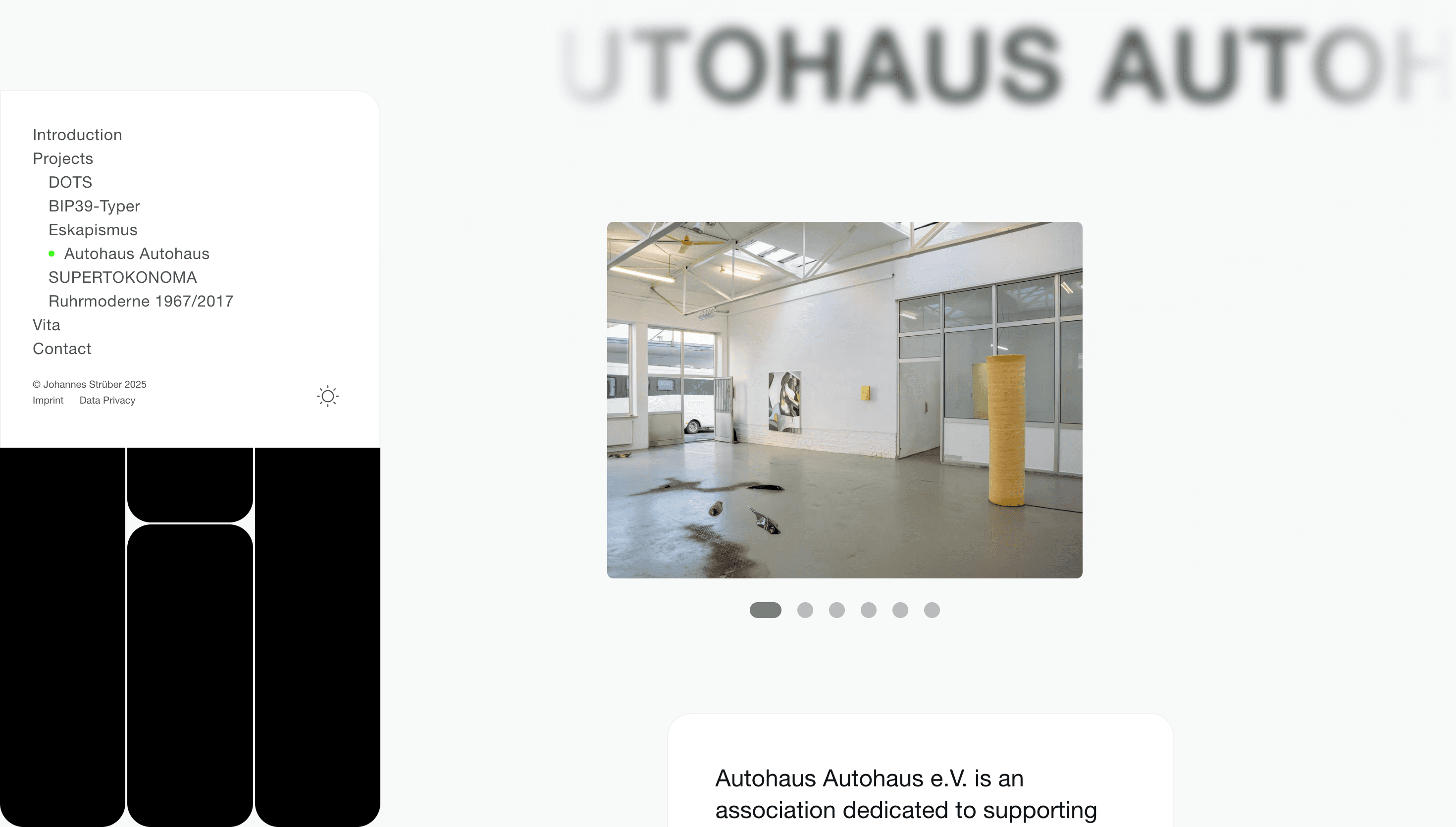 Johannes Strüber — Developer, Portfolio website design