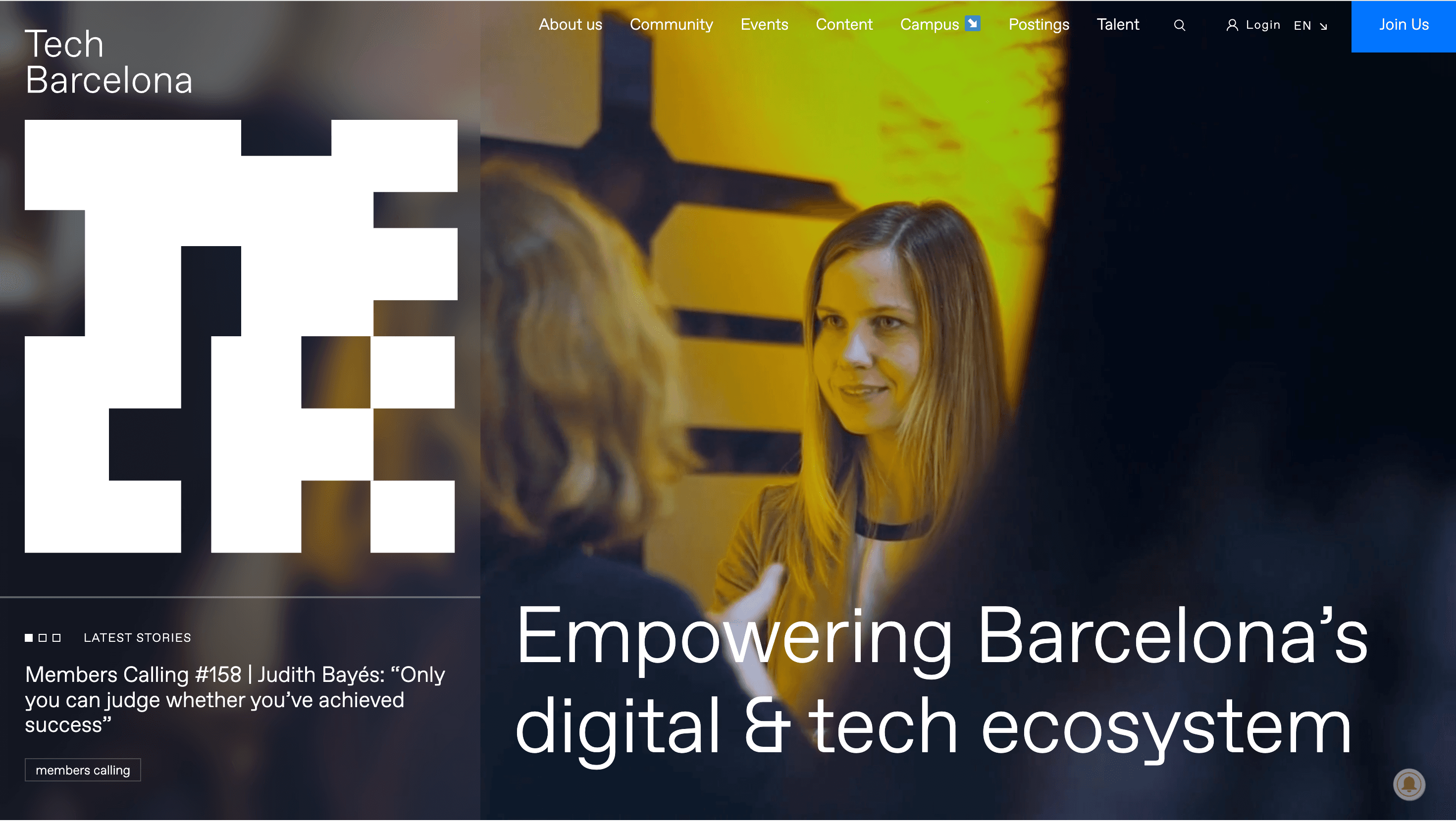 Tech Barcelona — Tech, Community website design