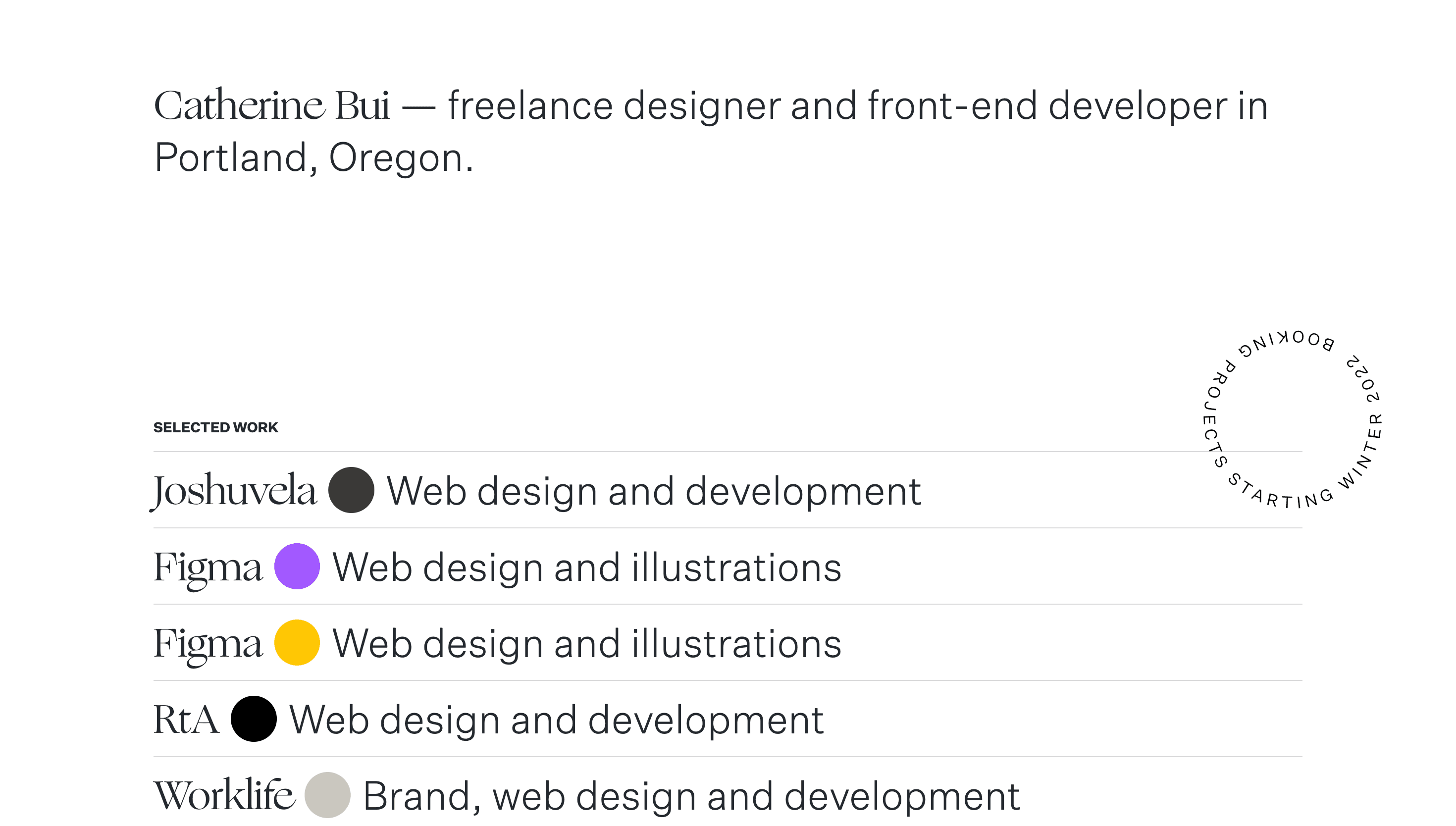 Catherine Bui — Designer, Developer website design