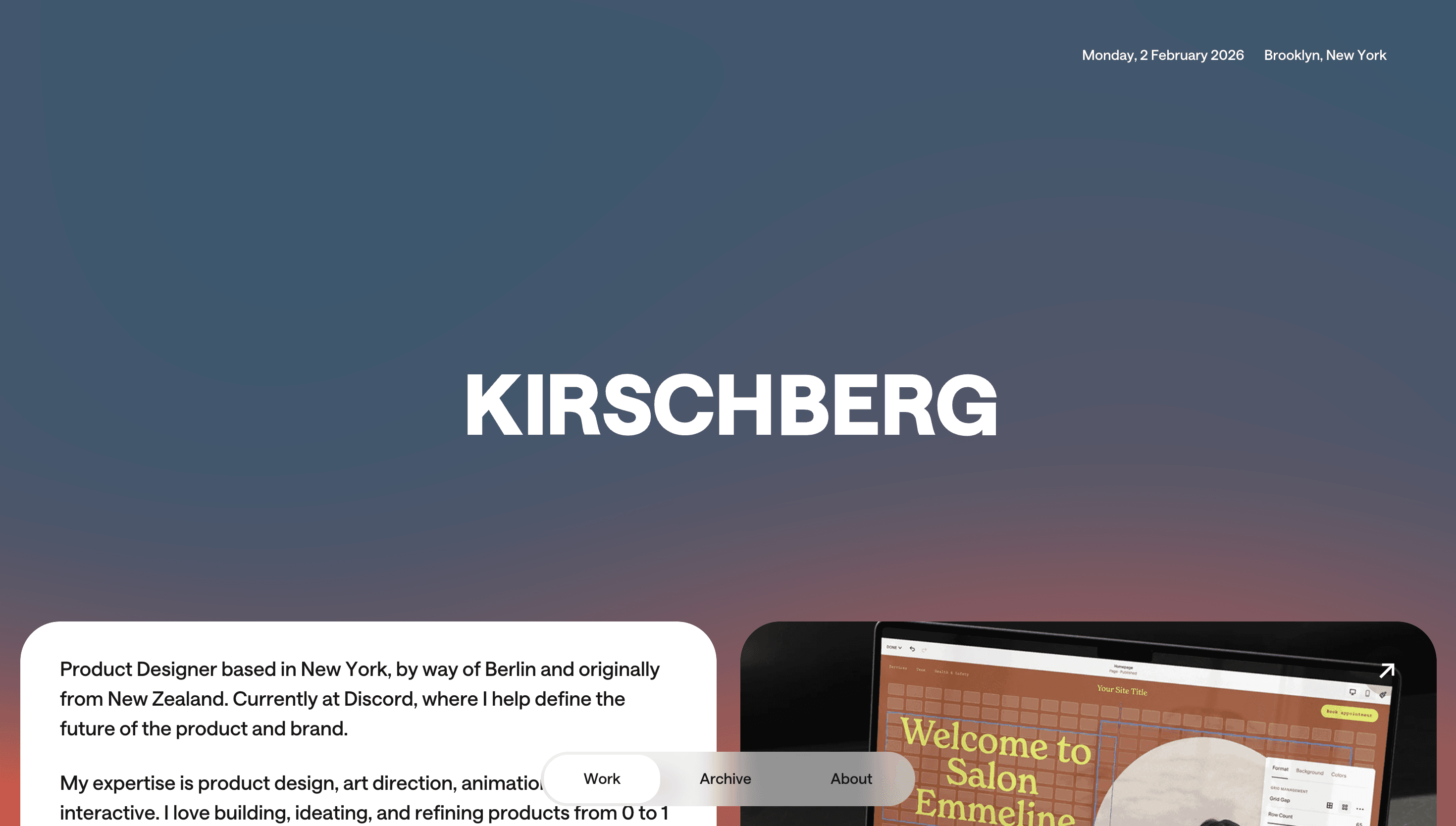 Kirschberg — Portfolio, Designer website design