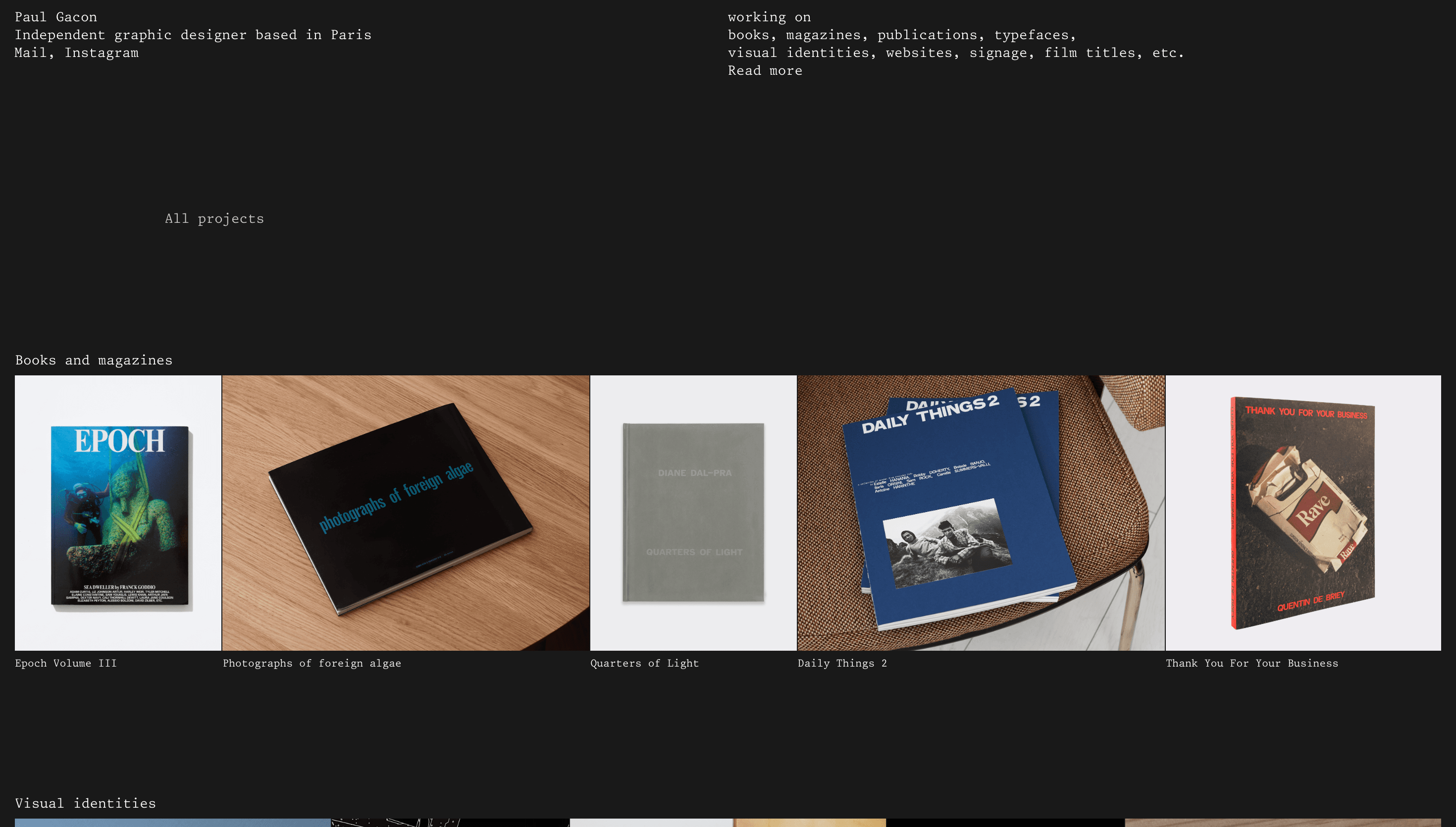 Paul Gacon — Designer, Portfolio website design