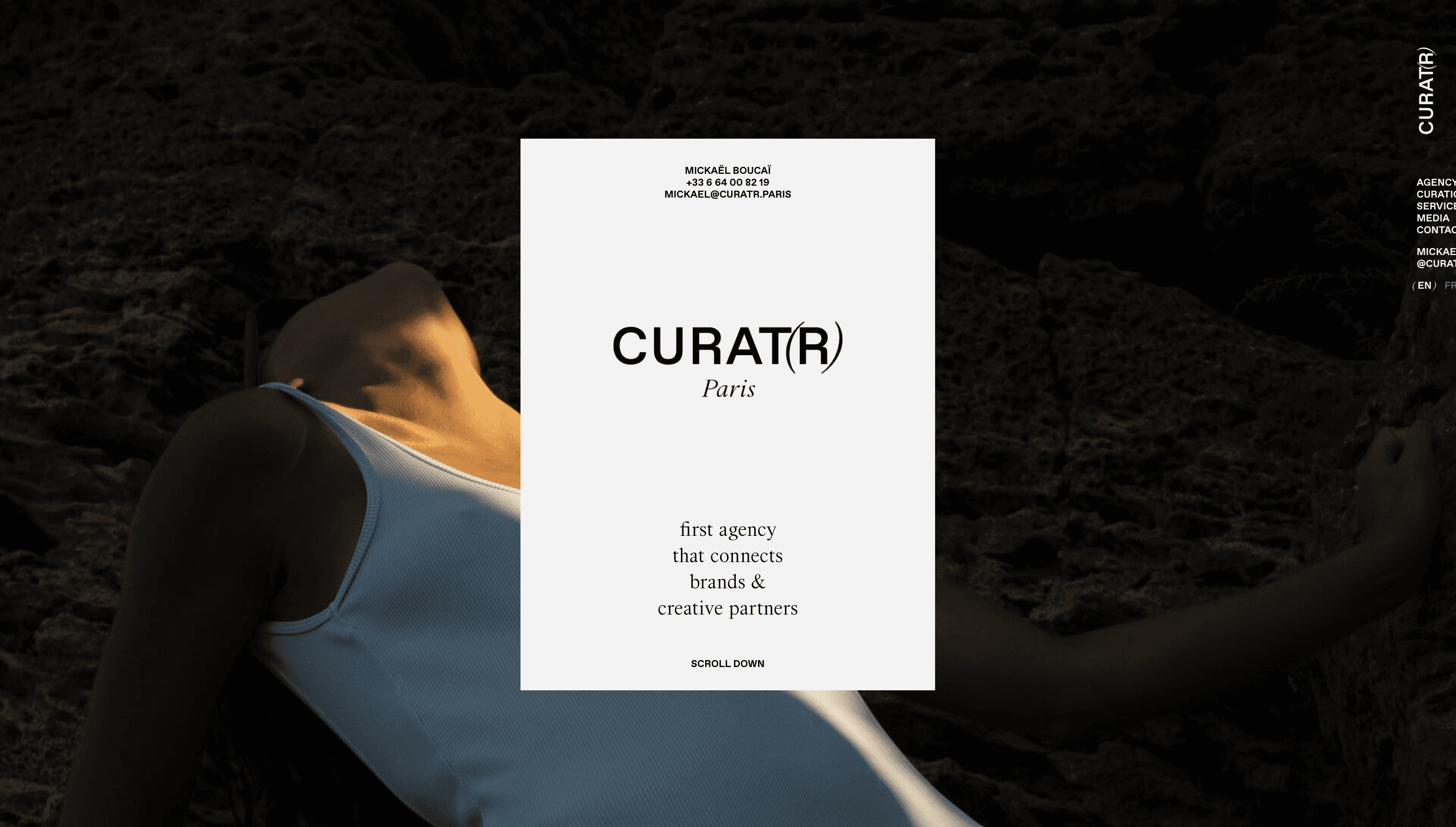 CURATR Paris — Agency, Studio website design