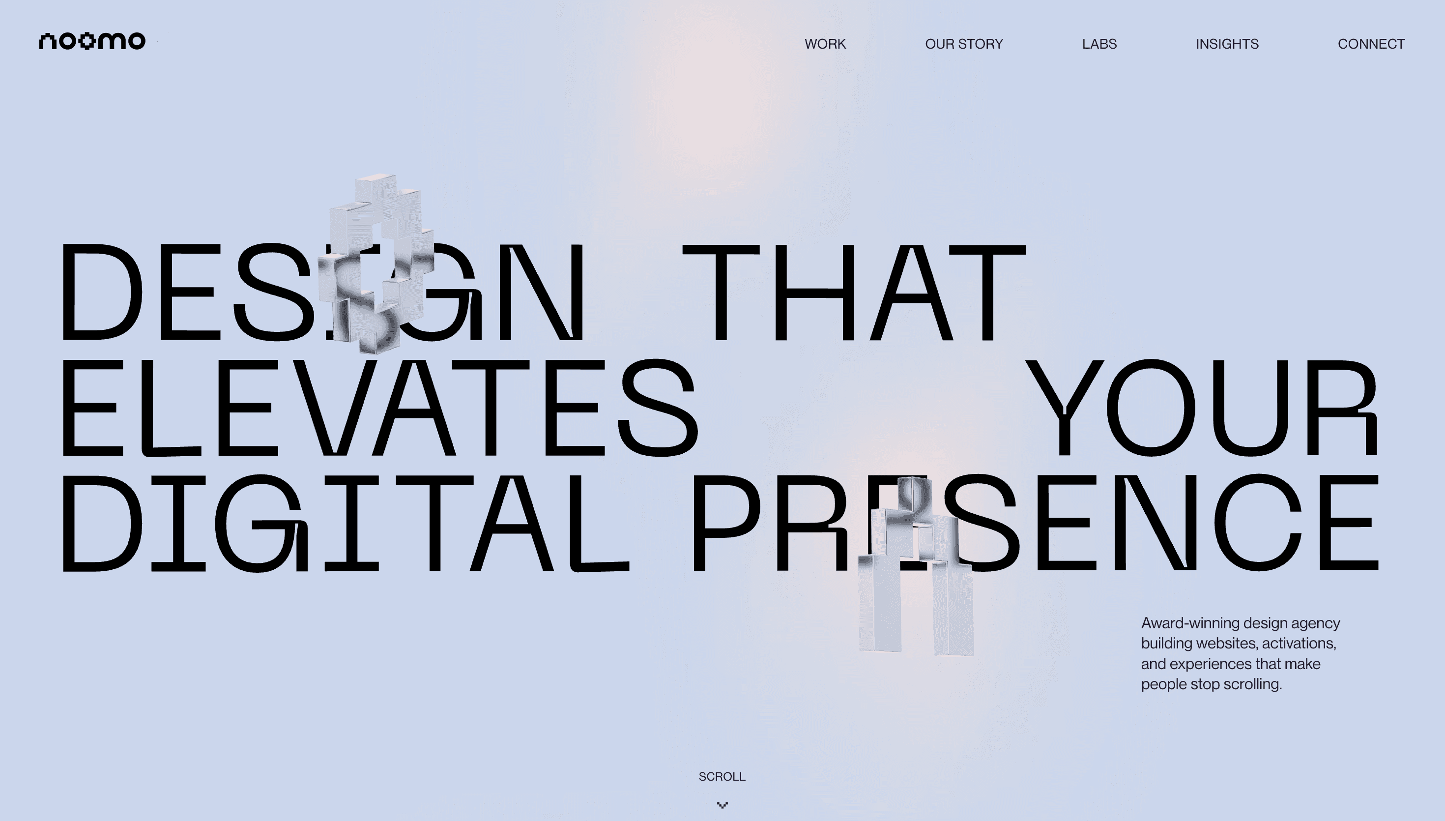 Noomo — Agency, 3D website design