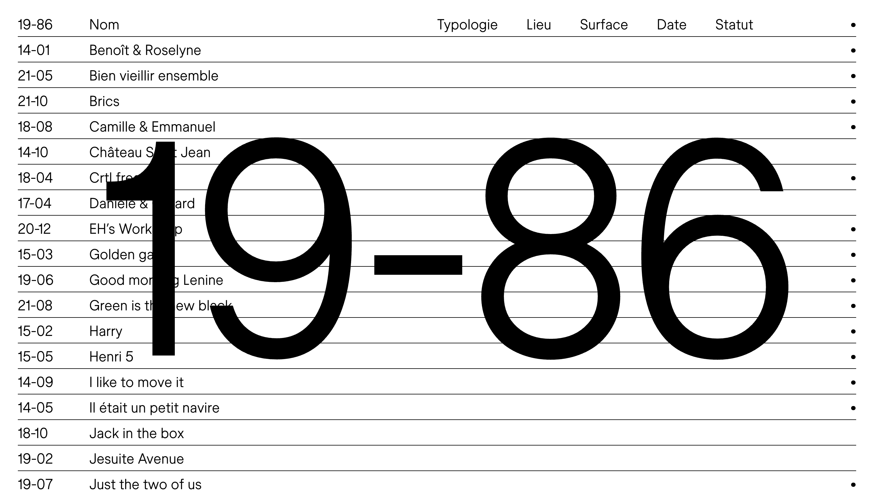 19–86 — Agency, Portfolio website design