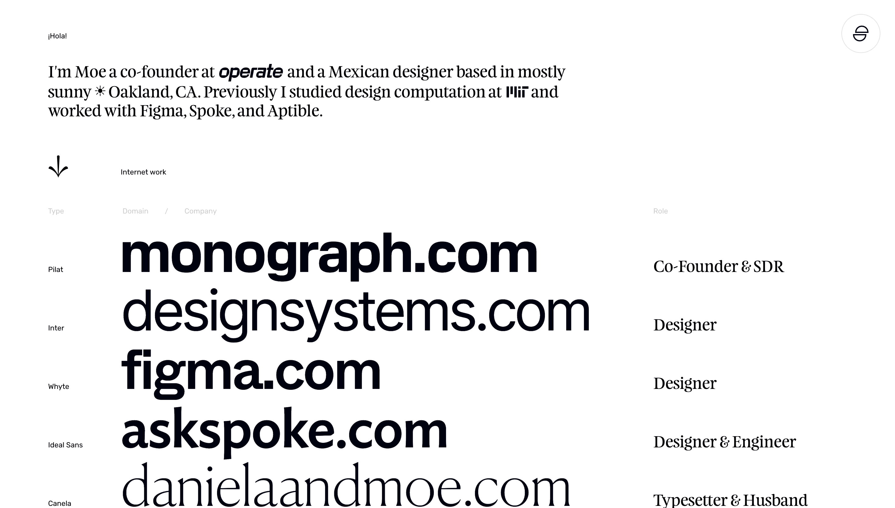 Moe Amaya — Designer, Personal website design