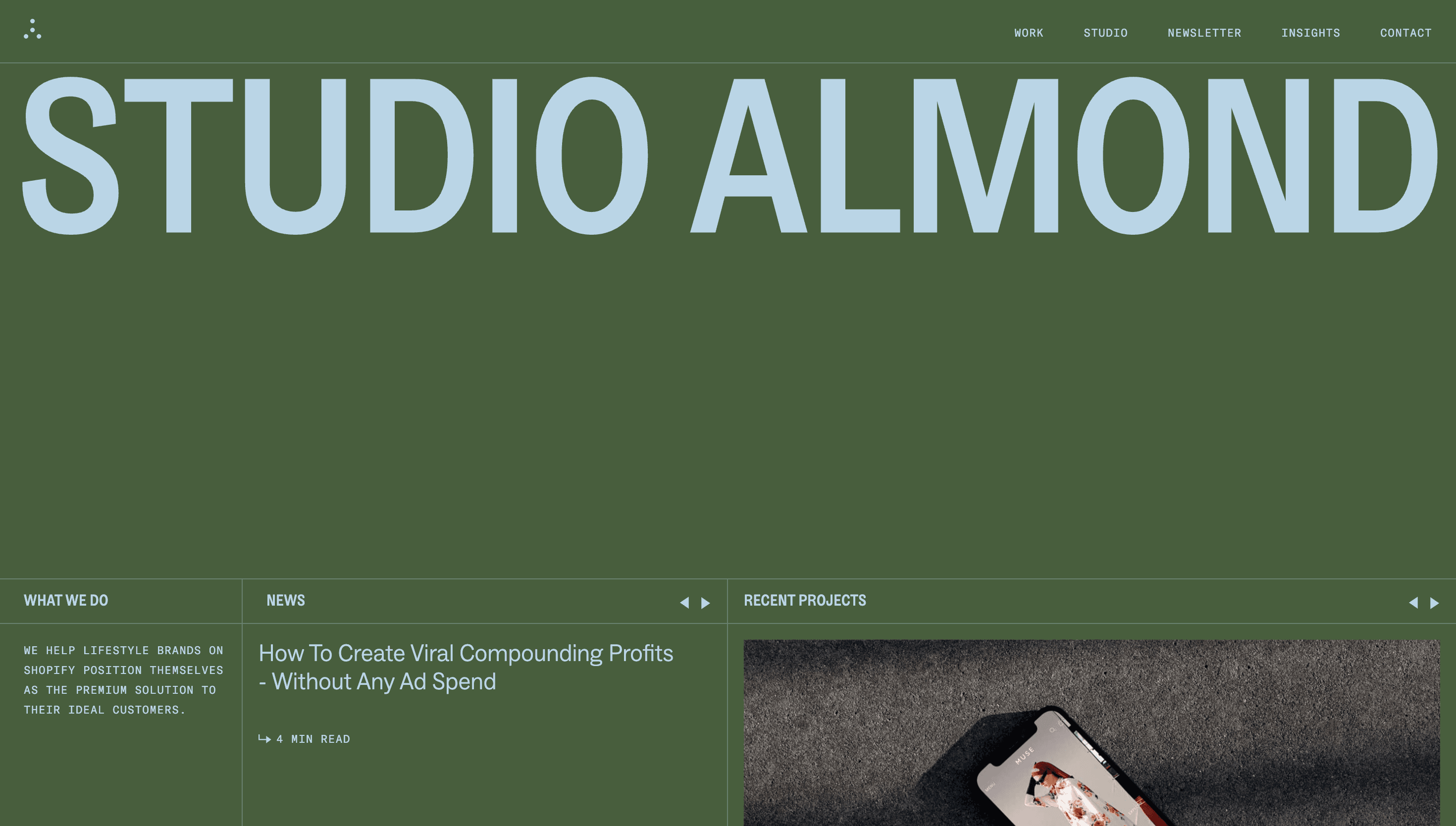 Studio Almond — Agency, E-commerce website design
