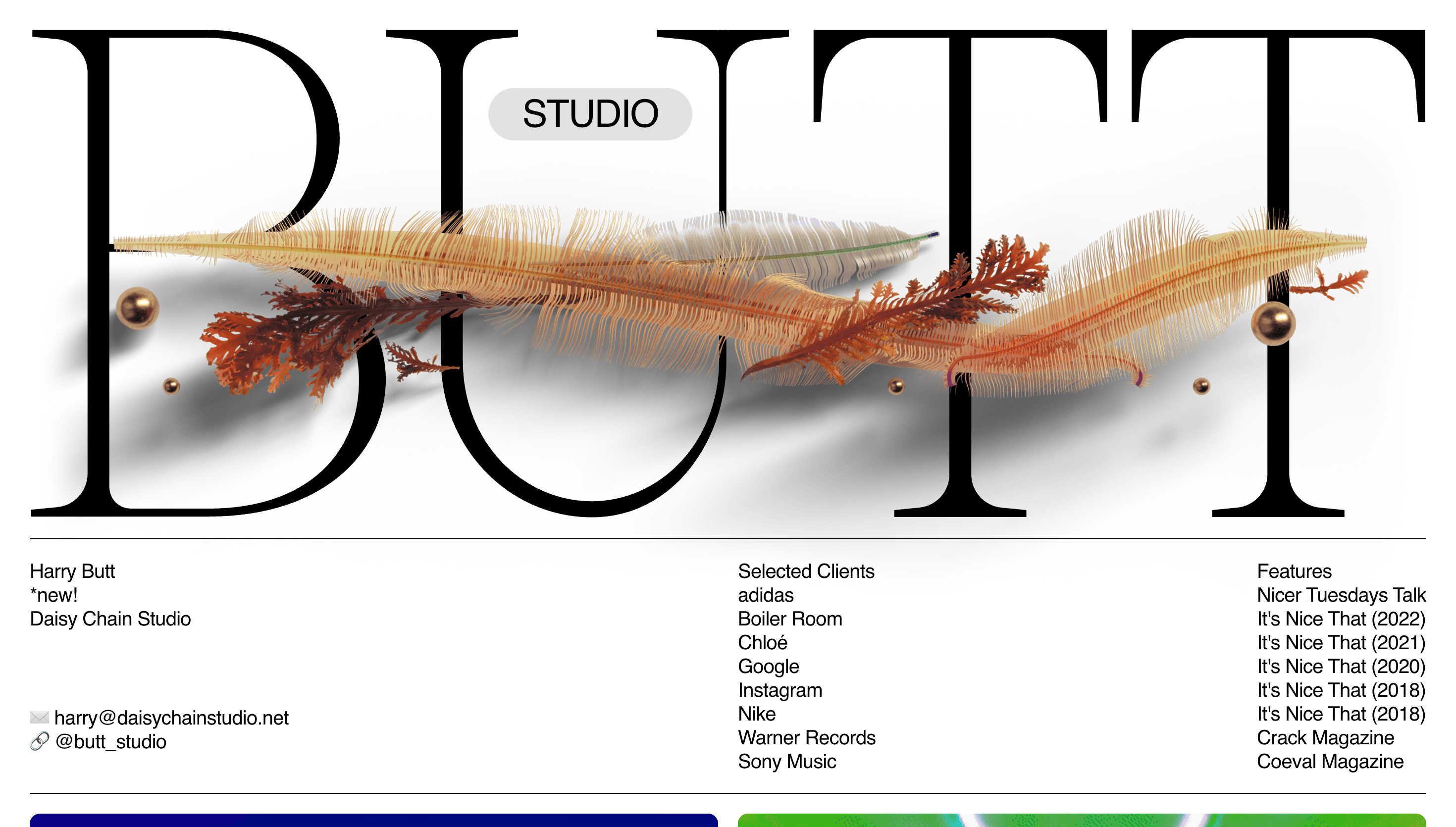 BUTT STUDIO — Studio, Animation website design