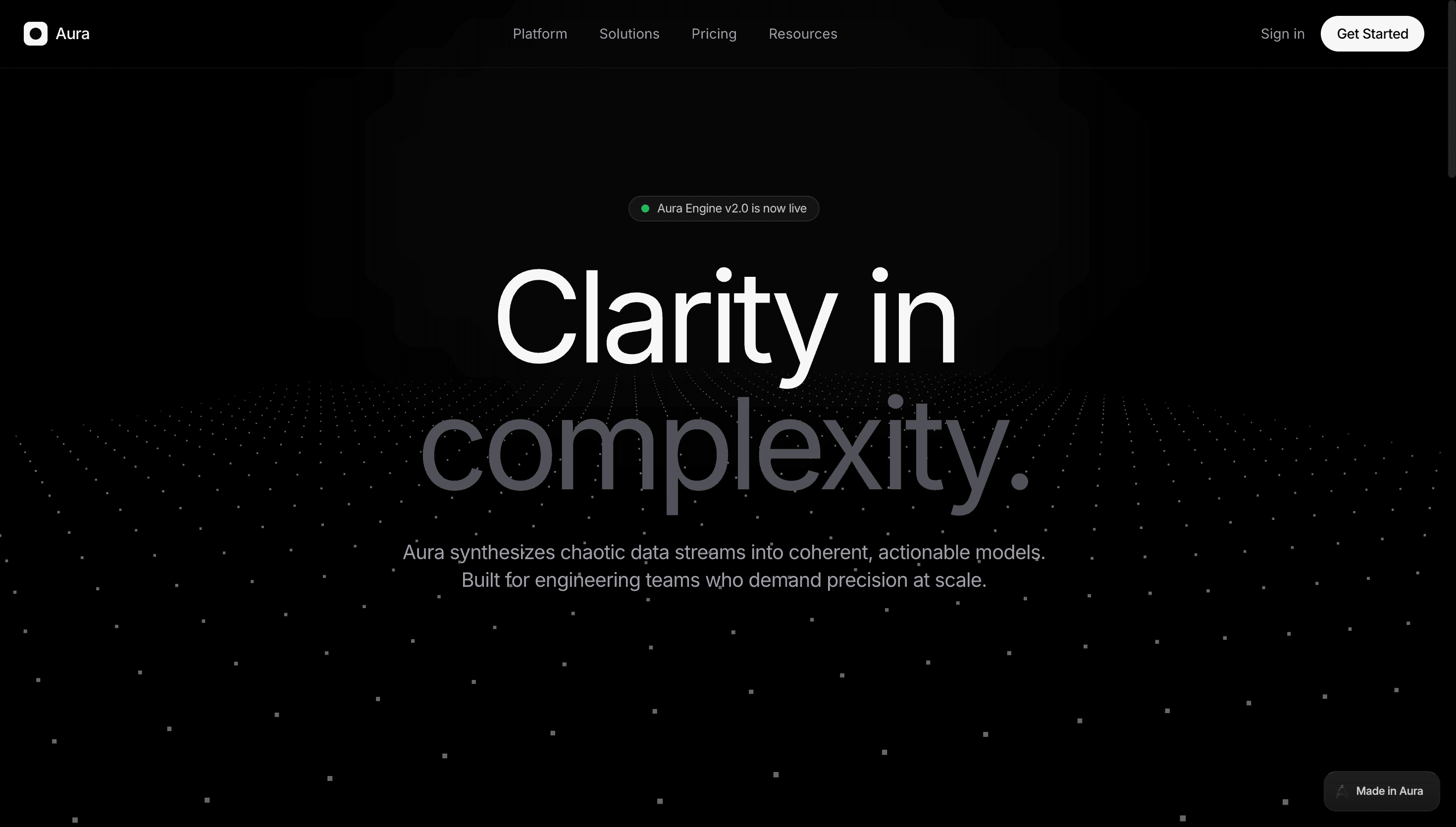 Aura — Landing Page website design