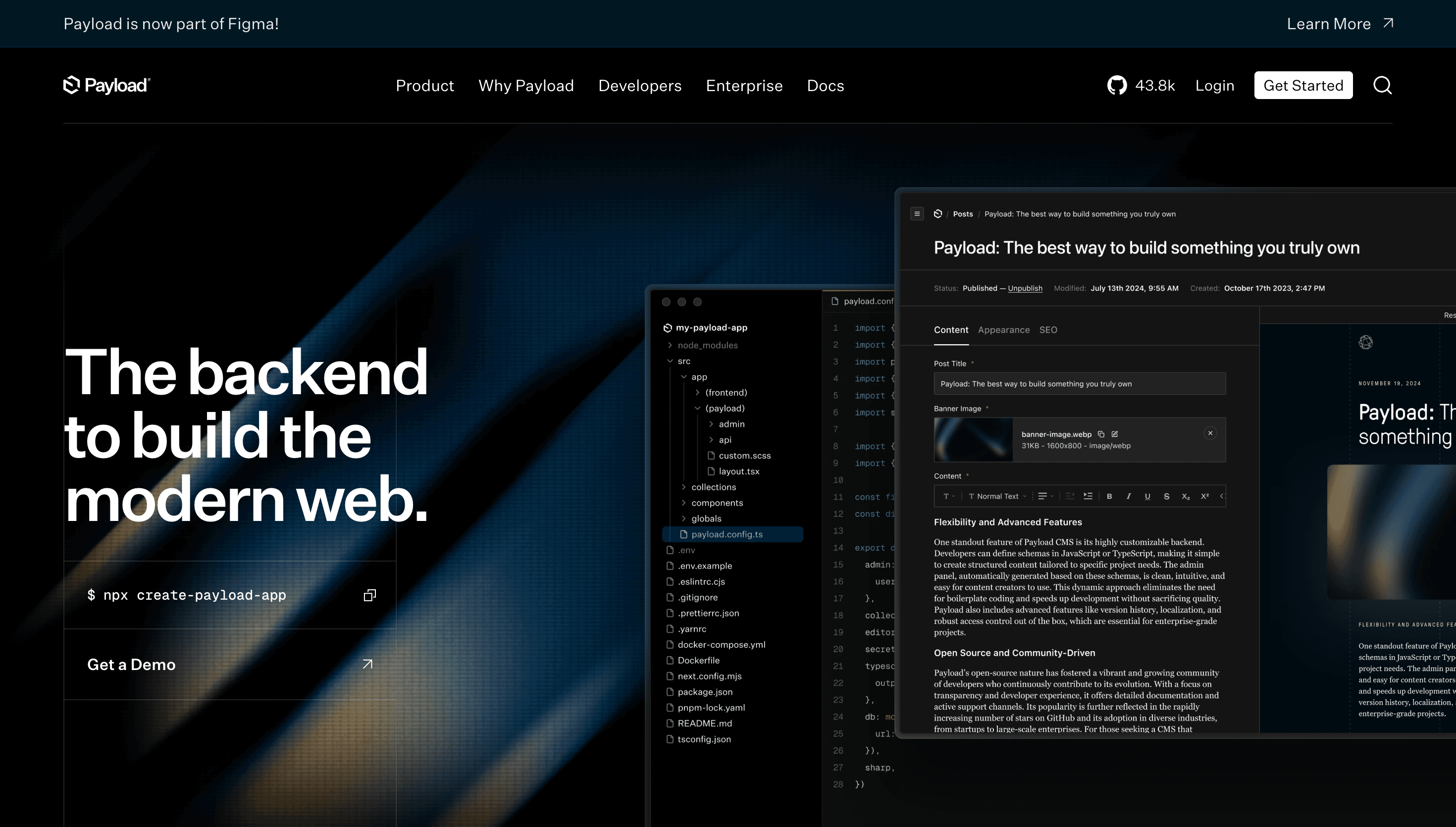 Payload — Payload, Next.js website design