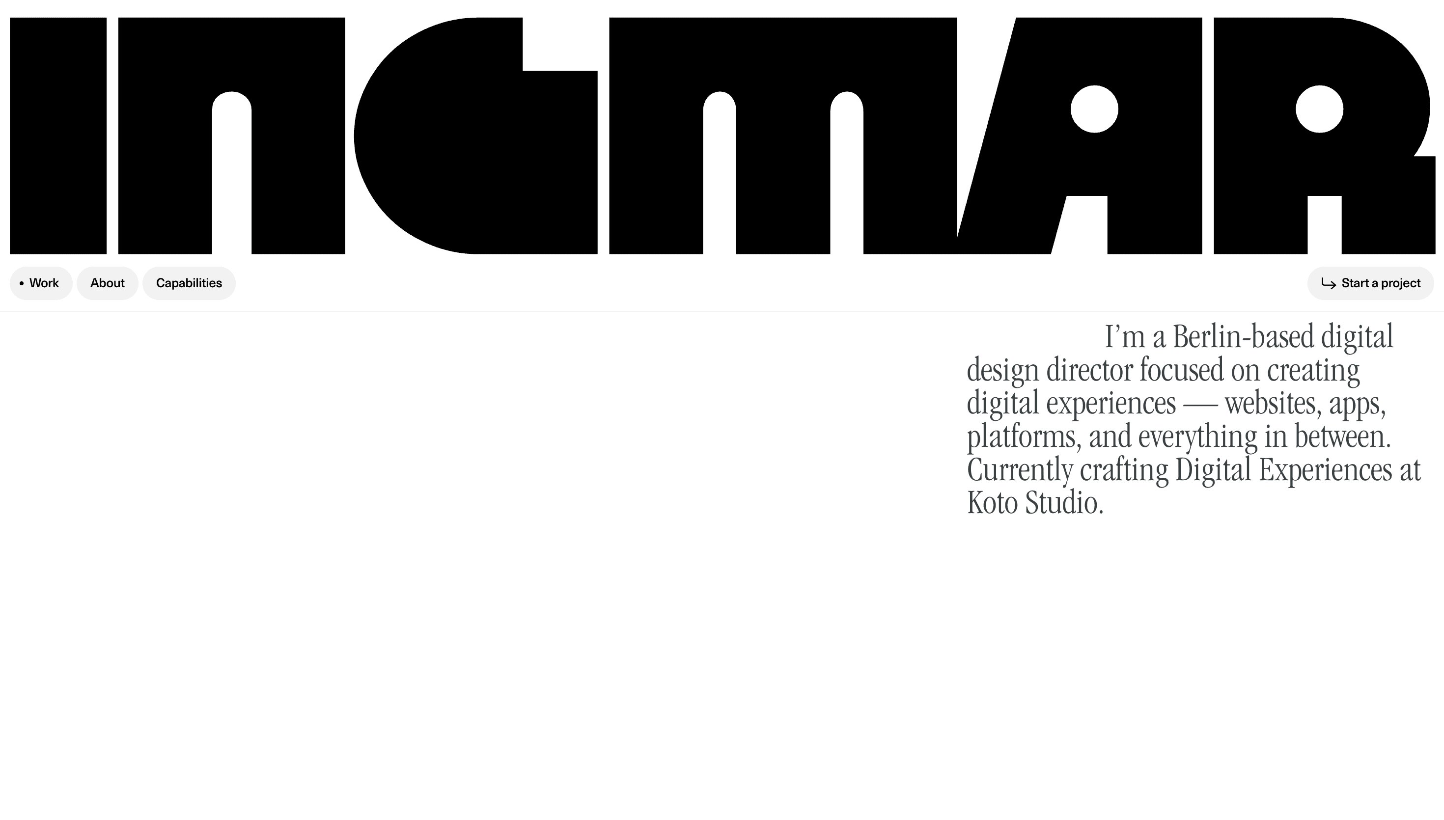 Ingmar Coenen — Designer, Portfolio website design