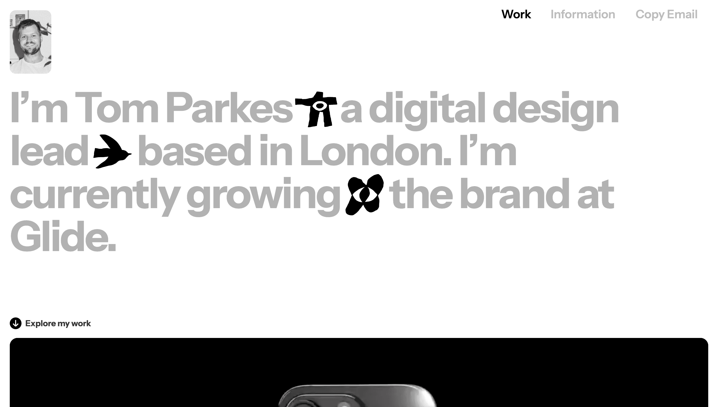 Tom Parkes — Designer, Branding website design