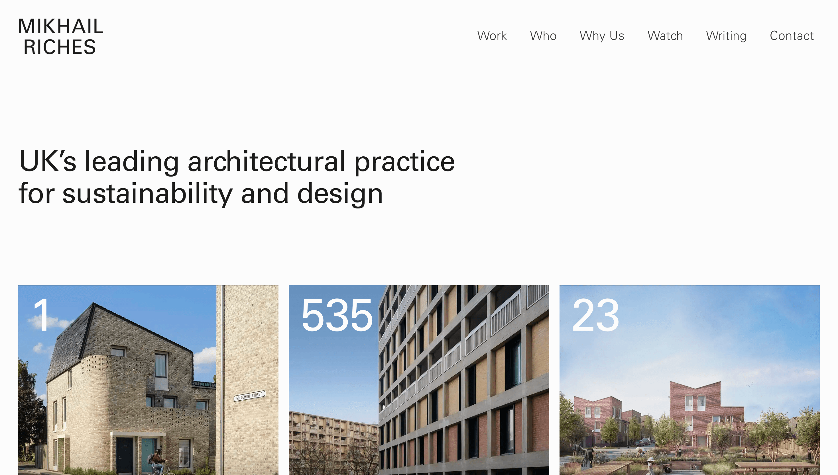 Mikhail Riches — Sustainability, Agency website design