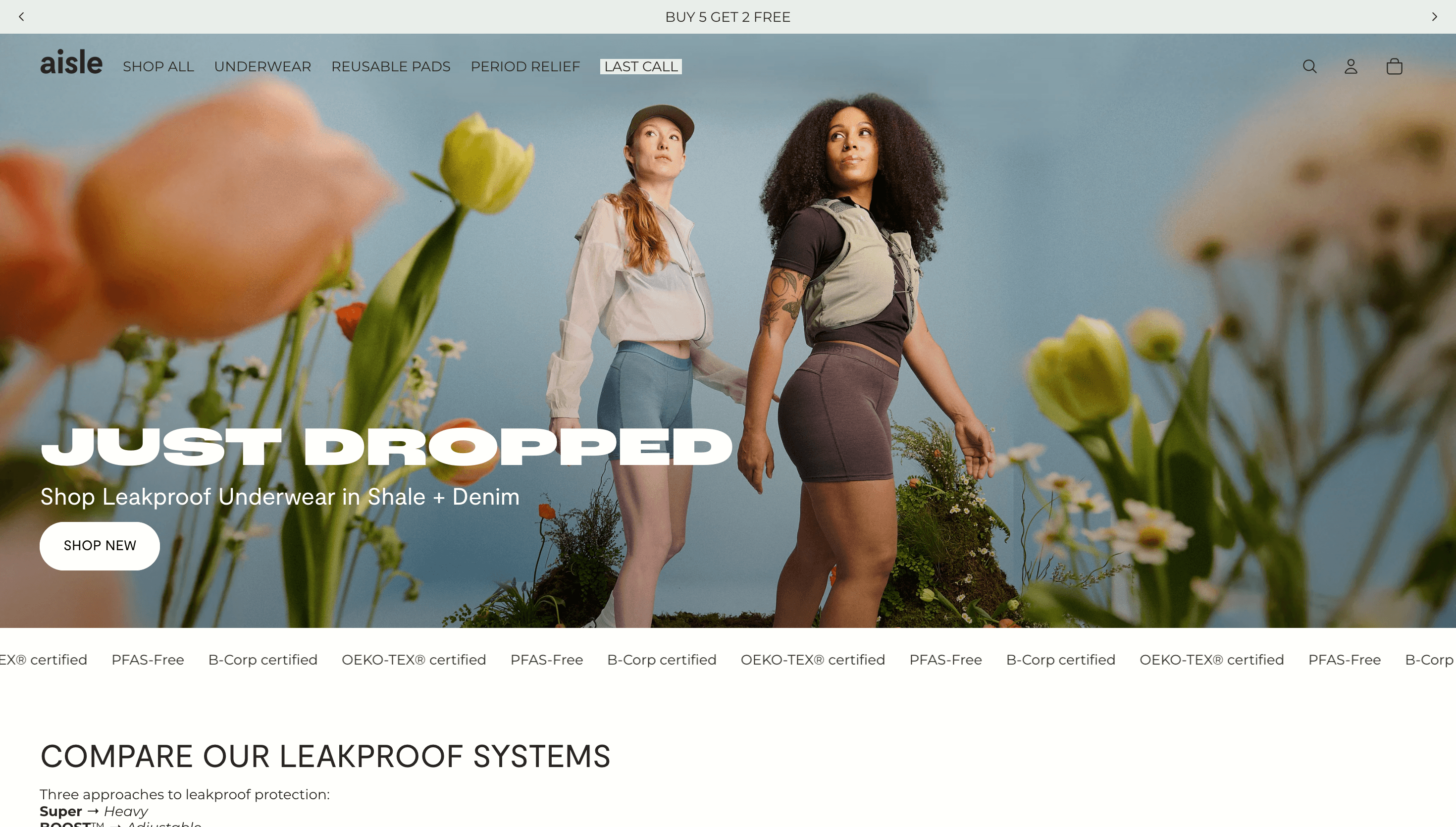 Periodaisle — Health, Sustainability website design