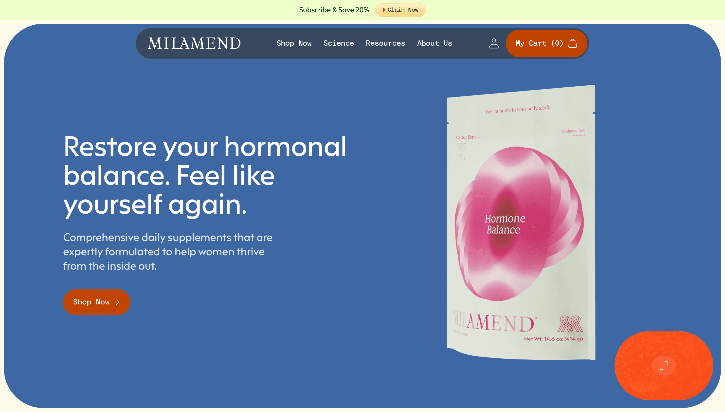 Milamend — Health, E-commerce website design