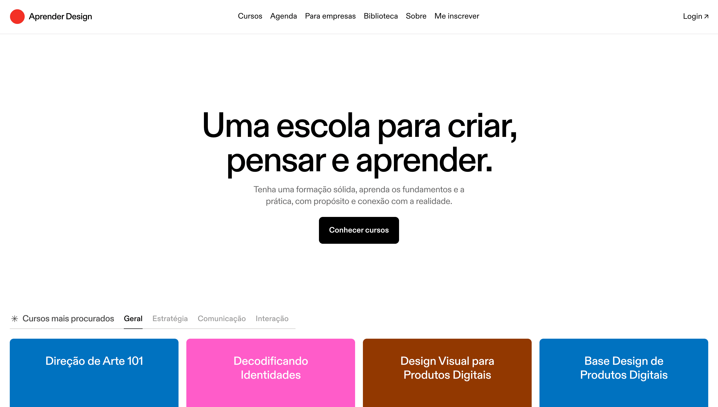 Aprender Design — Education, Designer website design