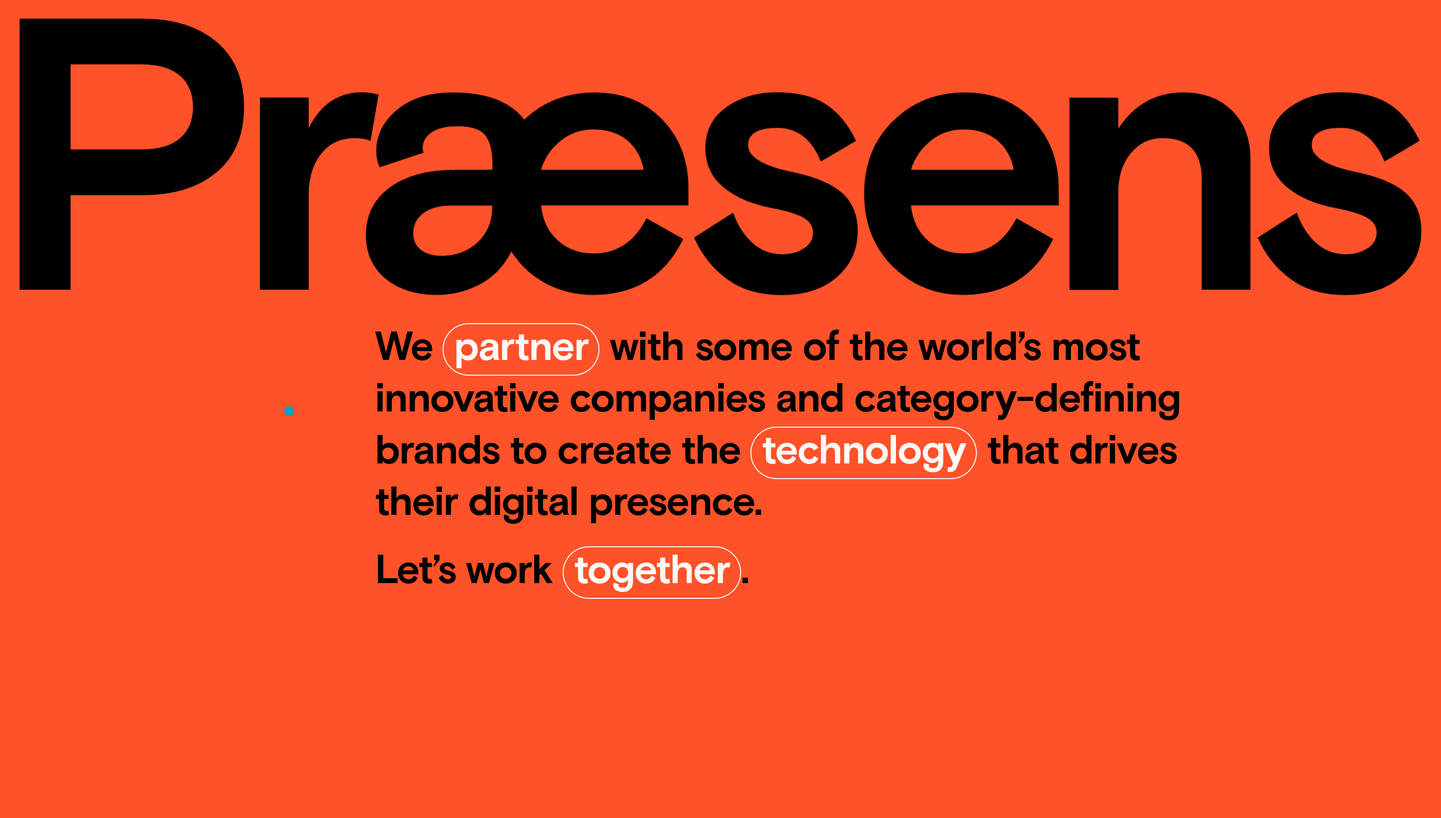 PRÆSENS — Agency, Studio website design
