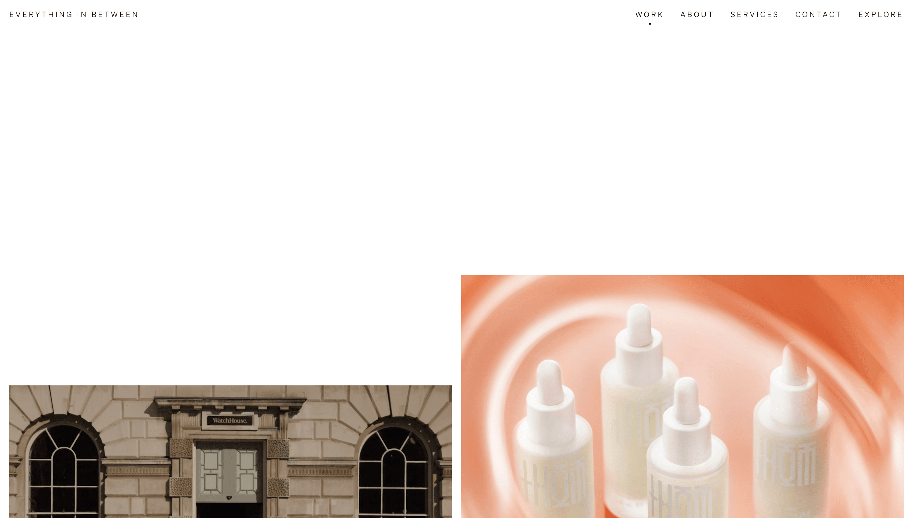 Everything In Between — Agency, Studio website design