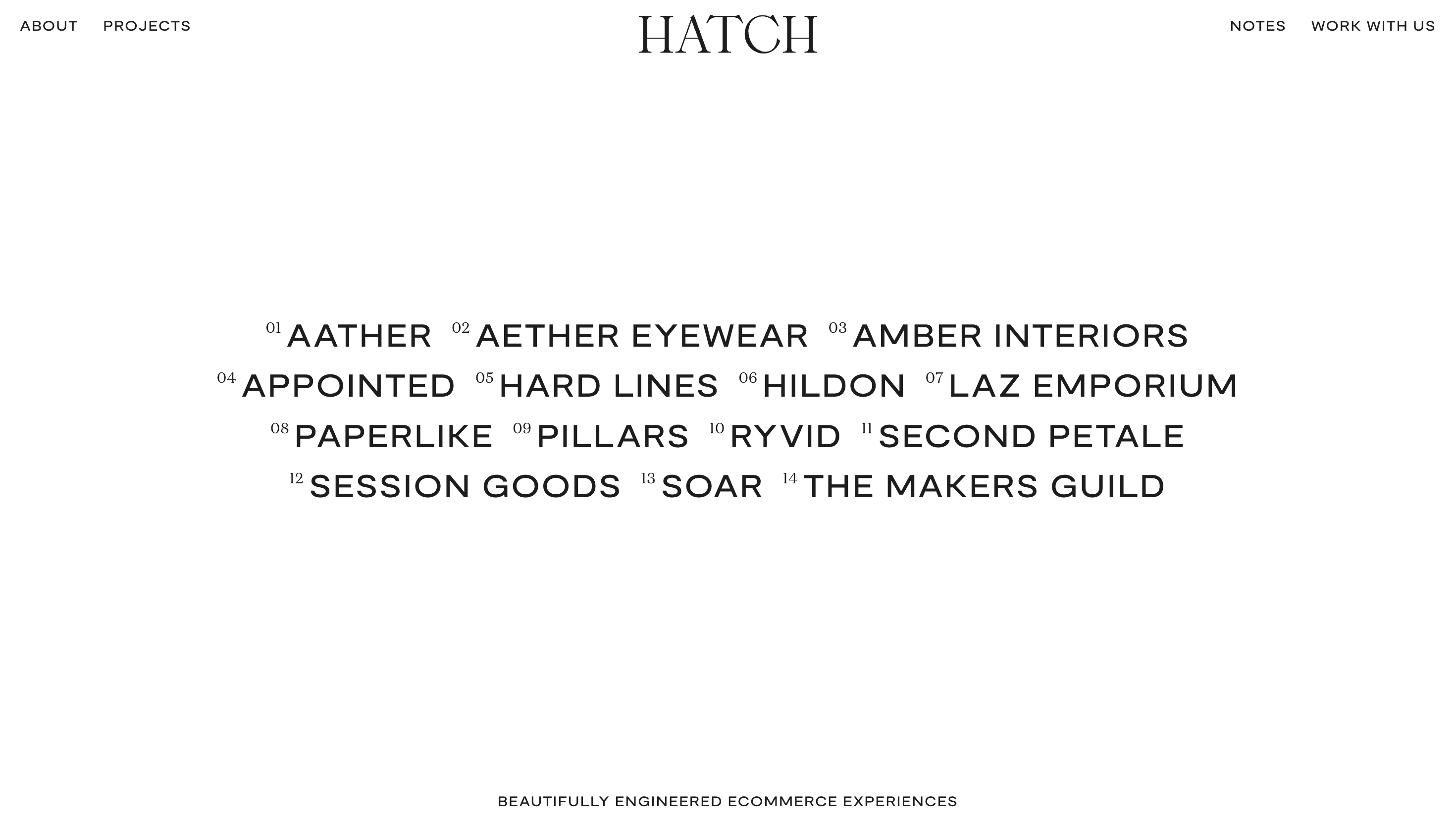 Hatch — Agency, E-commerce website design