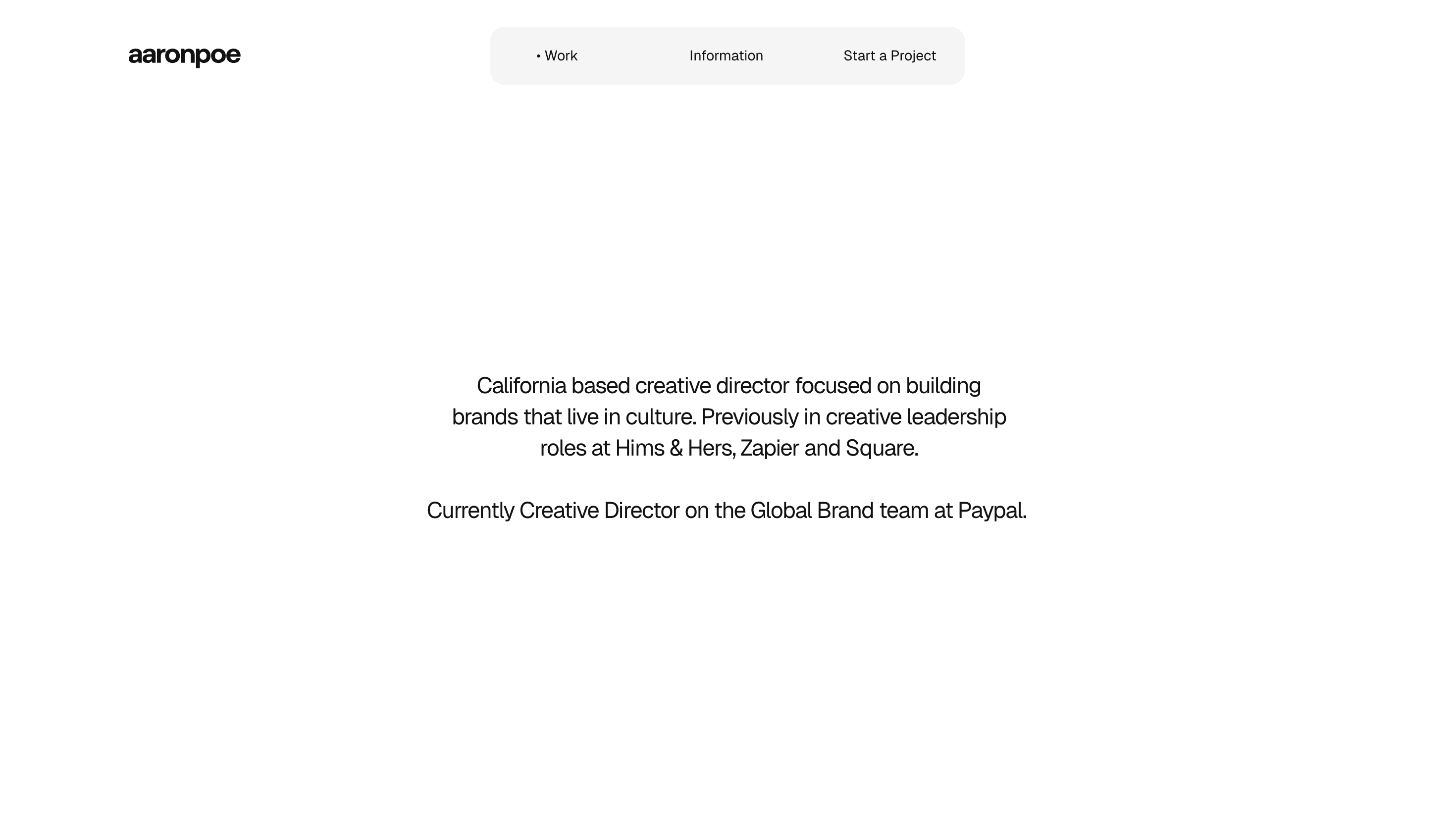 Aaron Poe & Co. — Portfolio, Designer website design