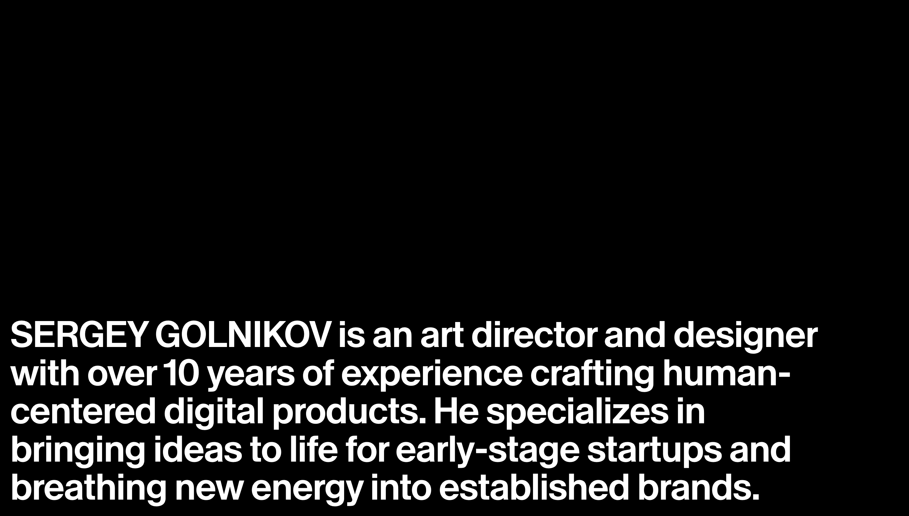 Sergey Golnikov — Art, Designer website design