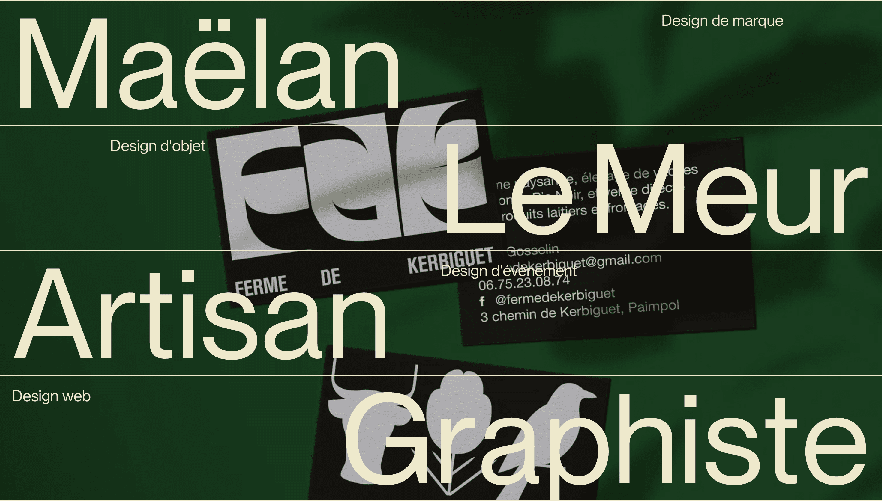 Maëlan Le Meur — Designer, Portfolio website design
