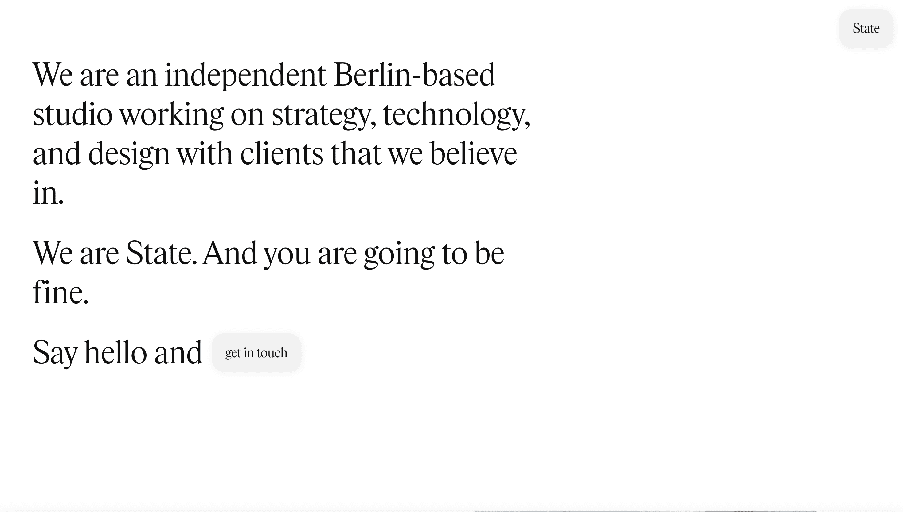 s-t-a-t-e — Agency, Tech website design