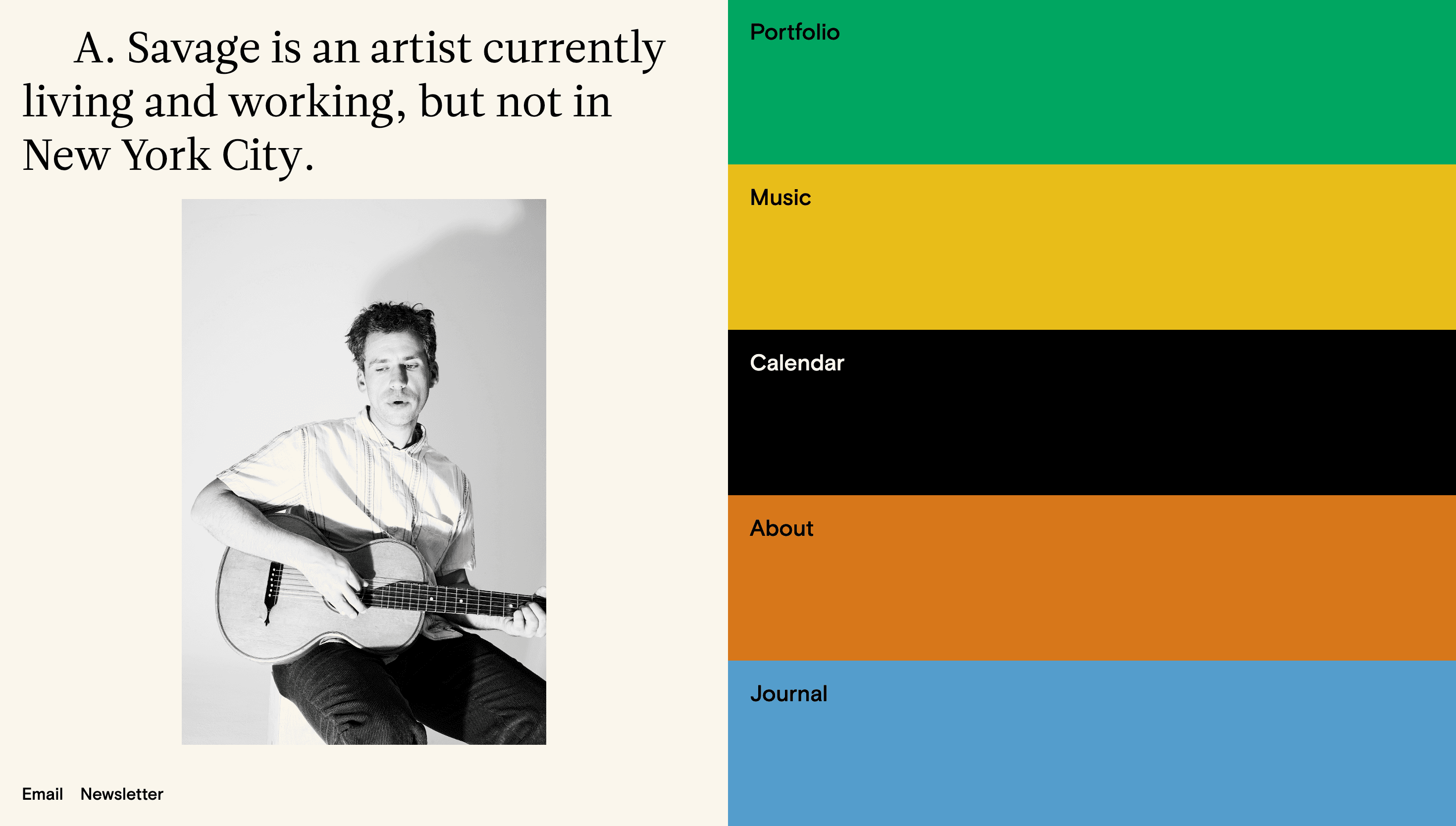 A. Savage — Personal, Portfolio website design