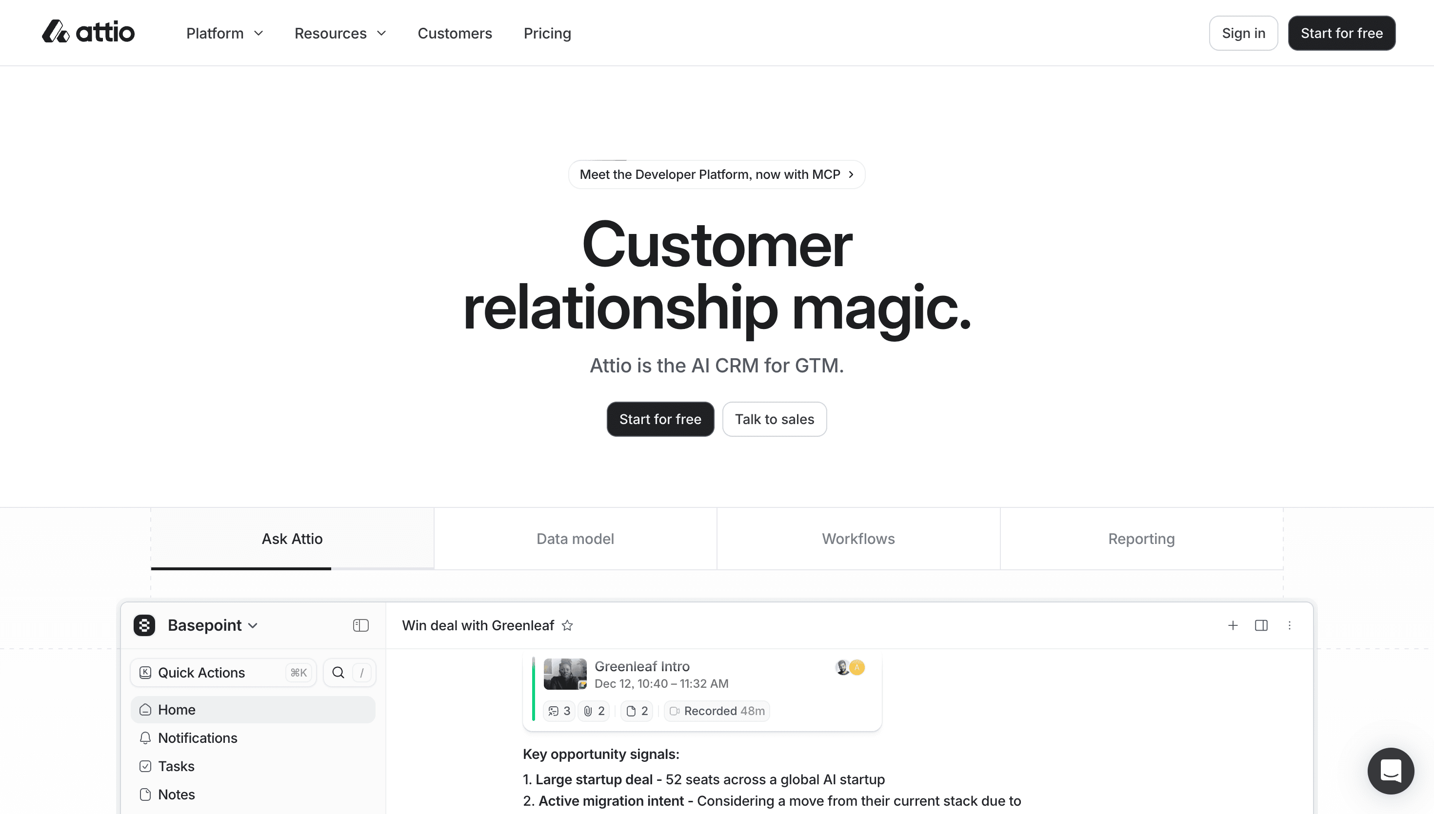 Attio — SaaS, Product website design