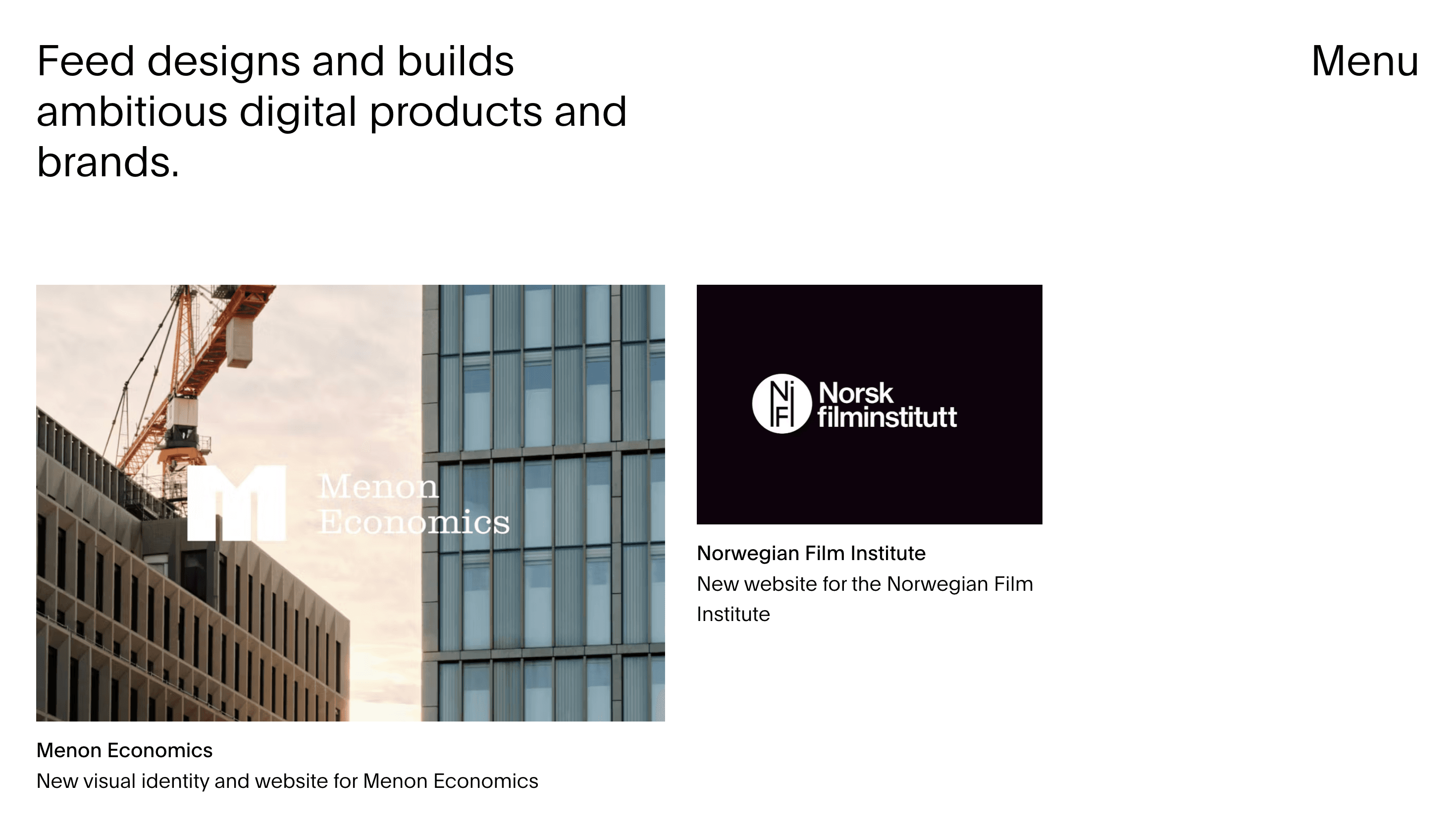 Feed — Agency, Studio website design