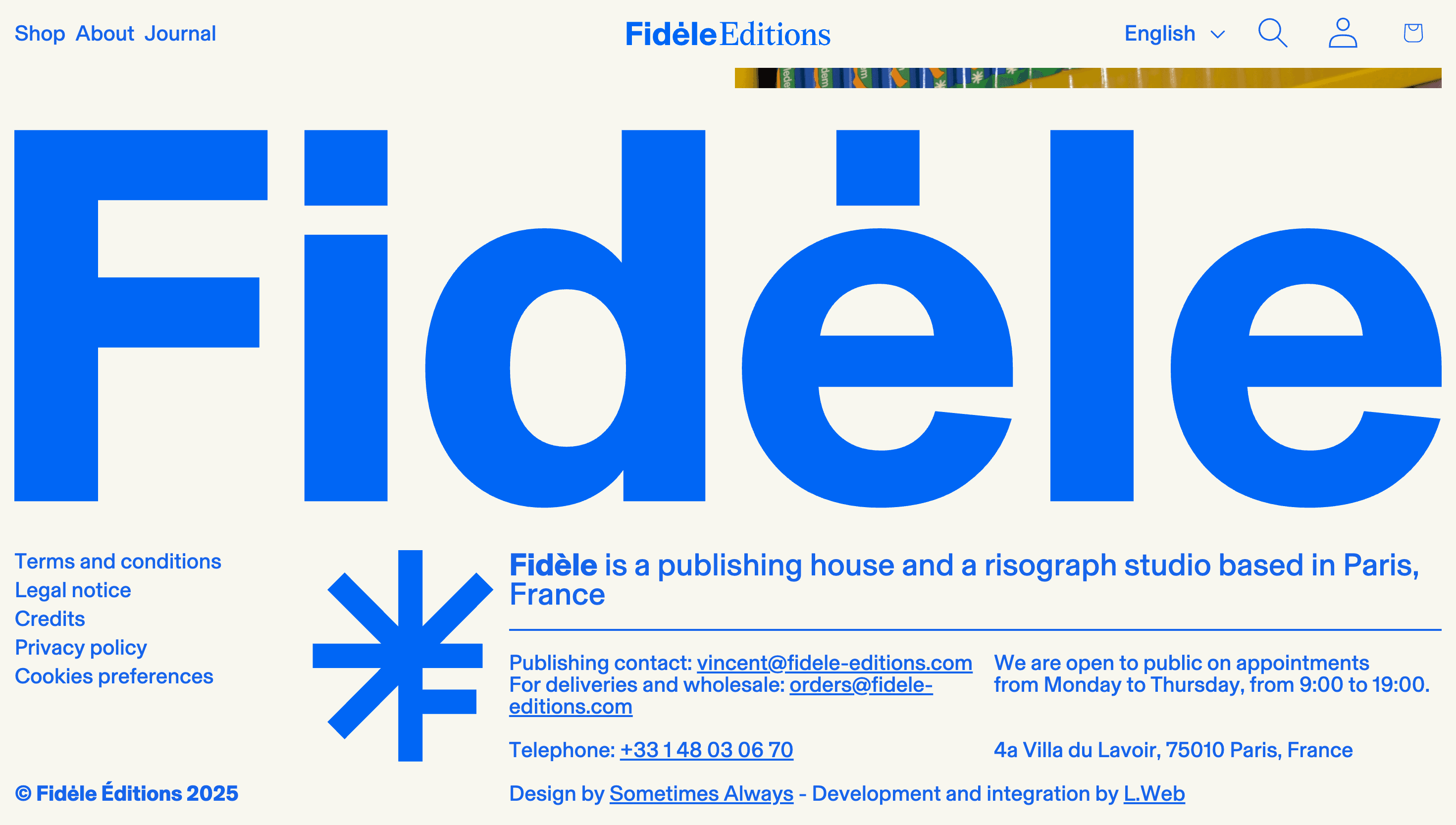 Fidèle Editions — Art, Fashion website design