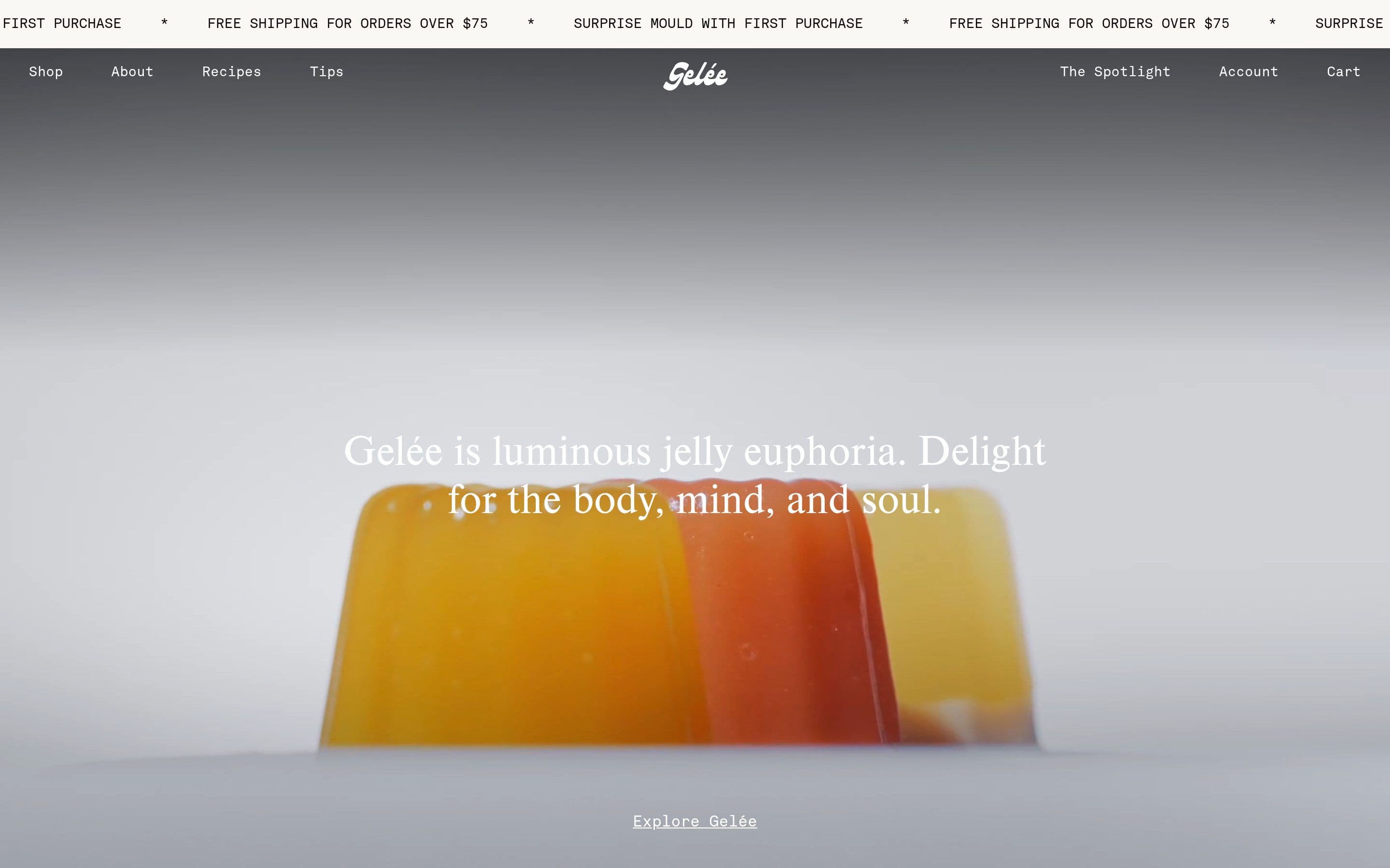 Gelée — Food, Health website design