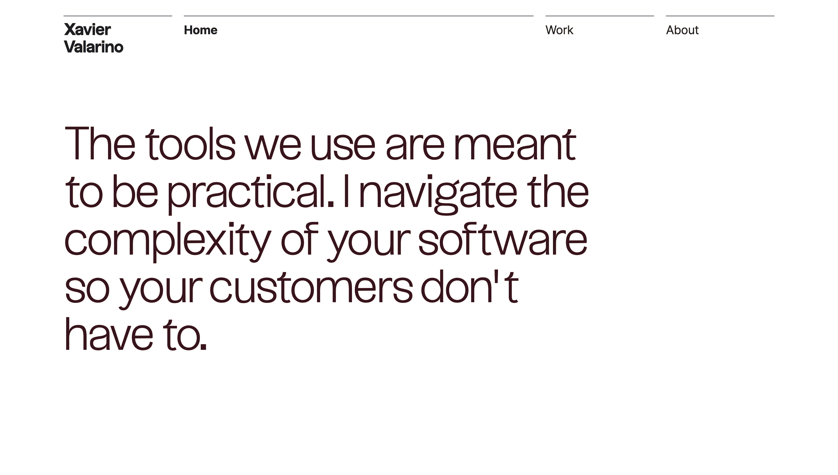 Xavier Valarino — Designer, Portfolio website design