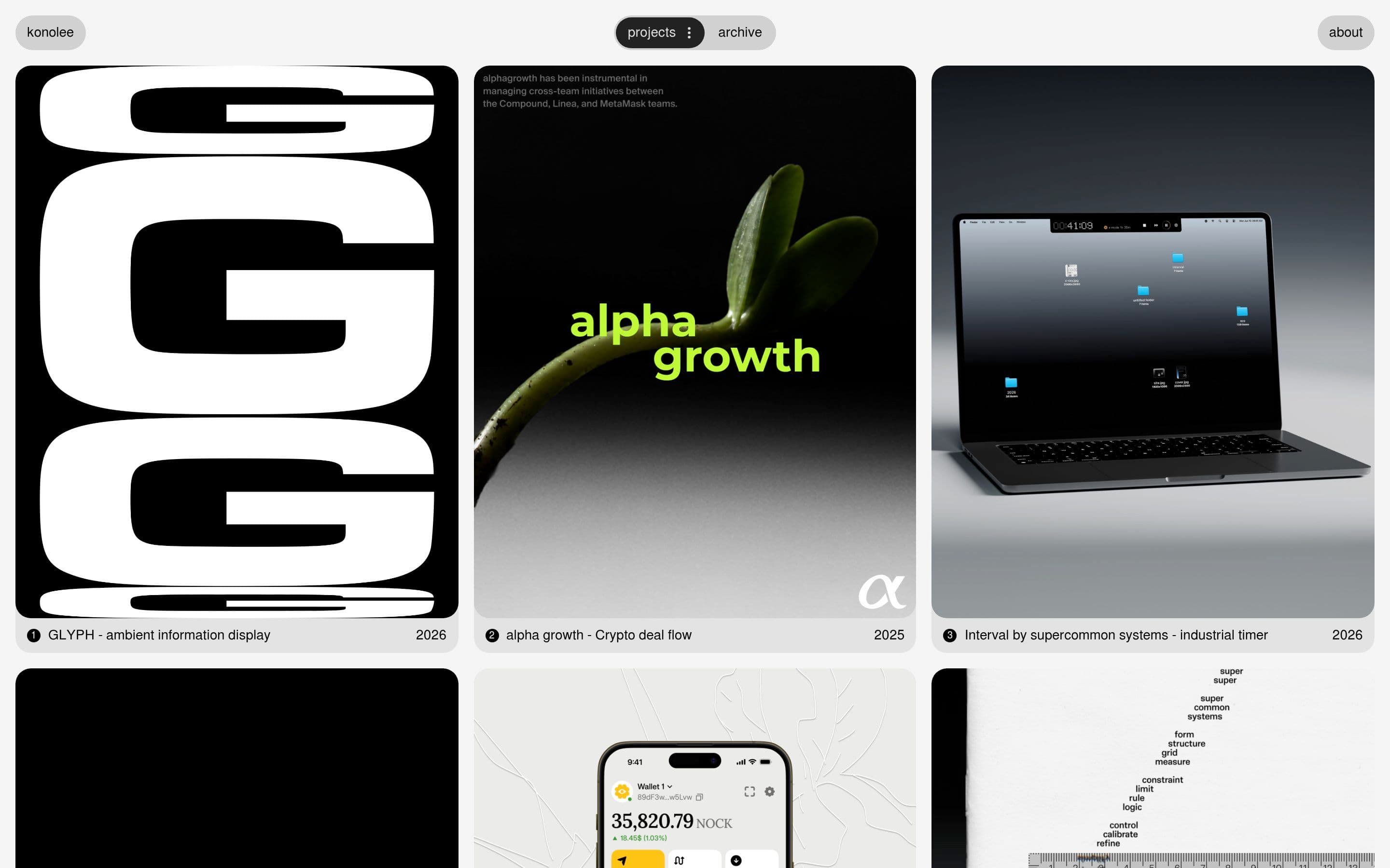 Konolee — Designer, Portfolio website design