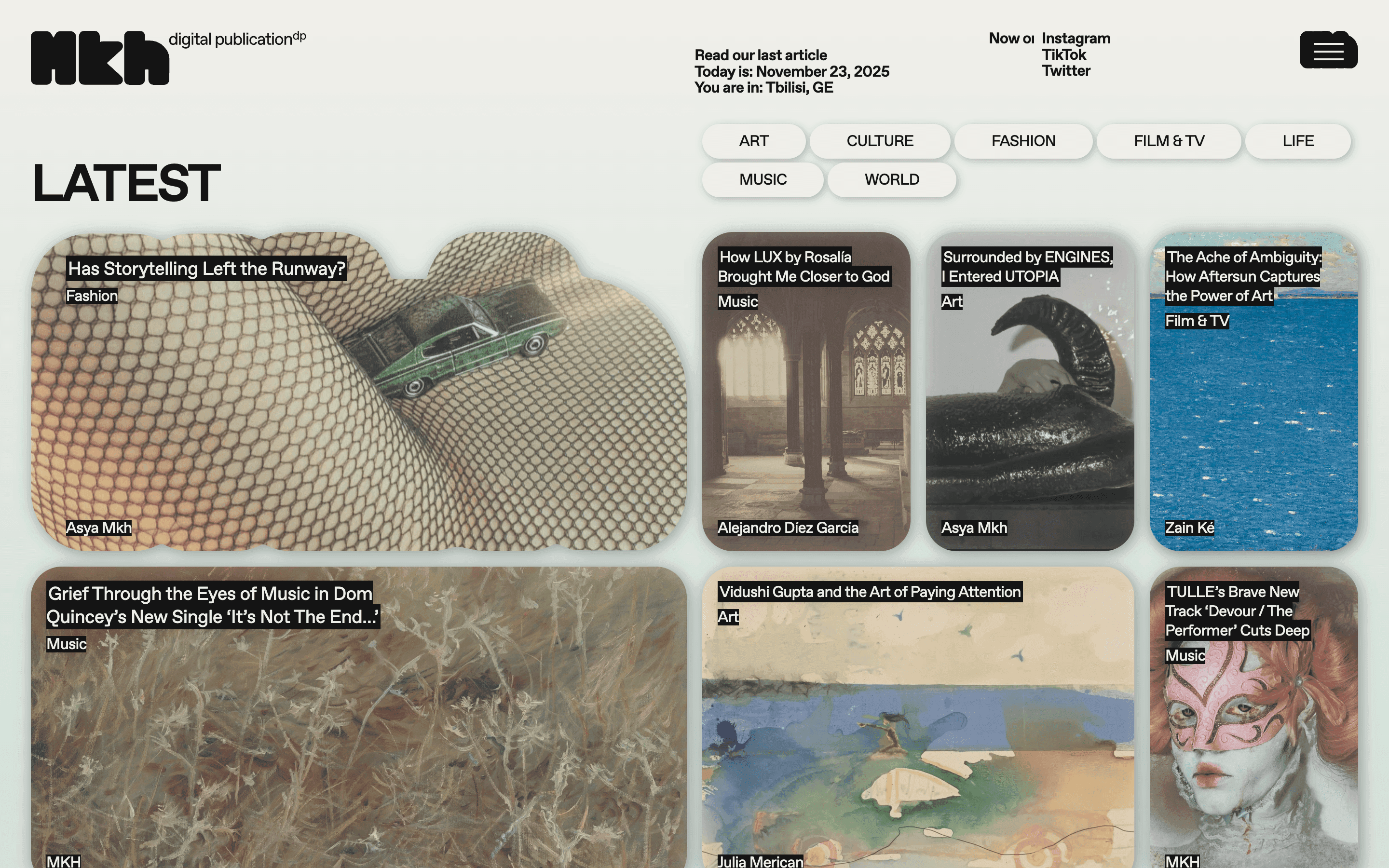 MKH Digital Publication — Minimal, Culture website design