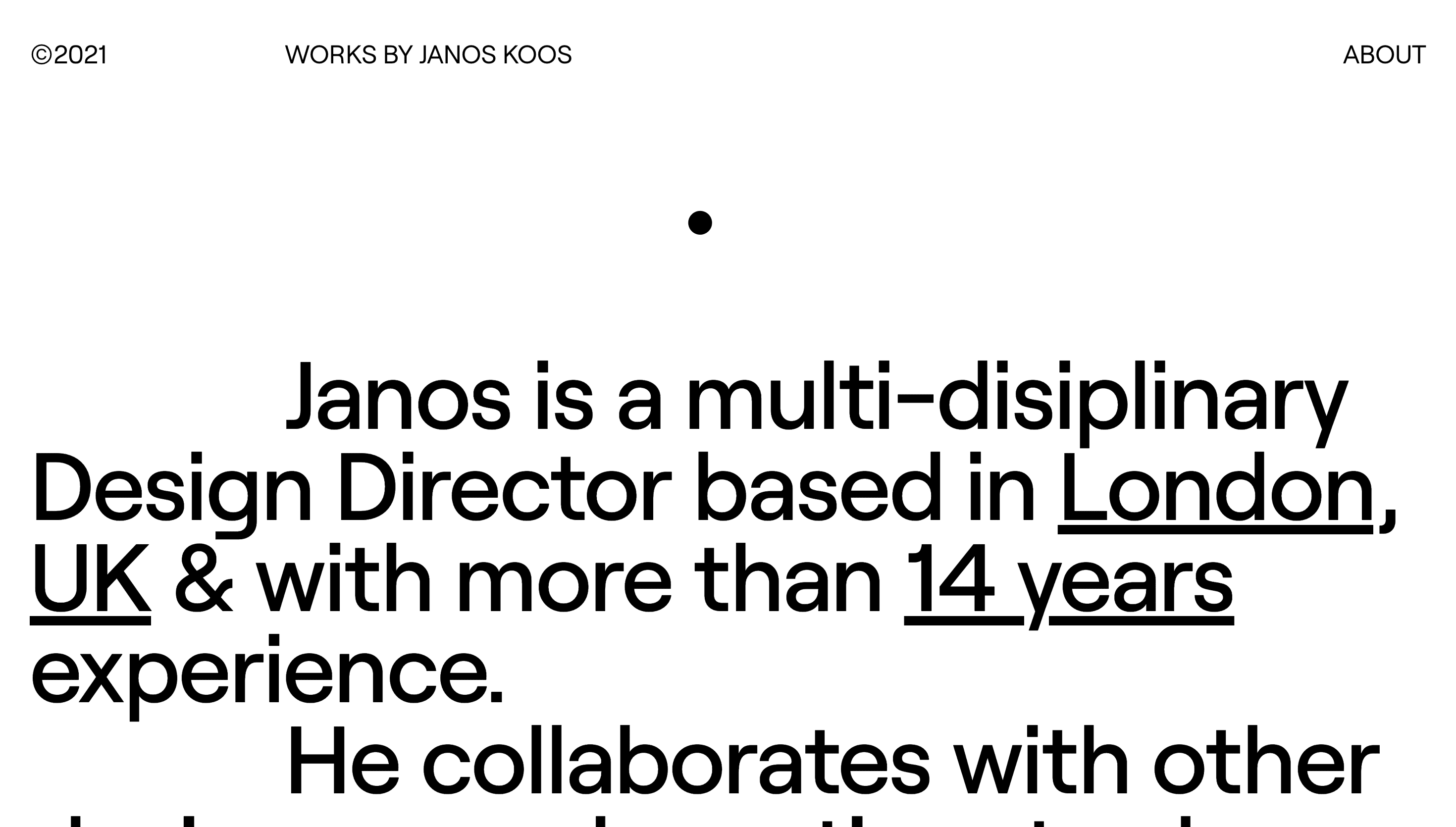 Janos Koos — Designer, Portfolio website design
