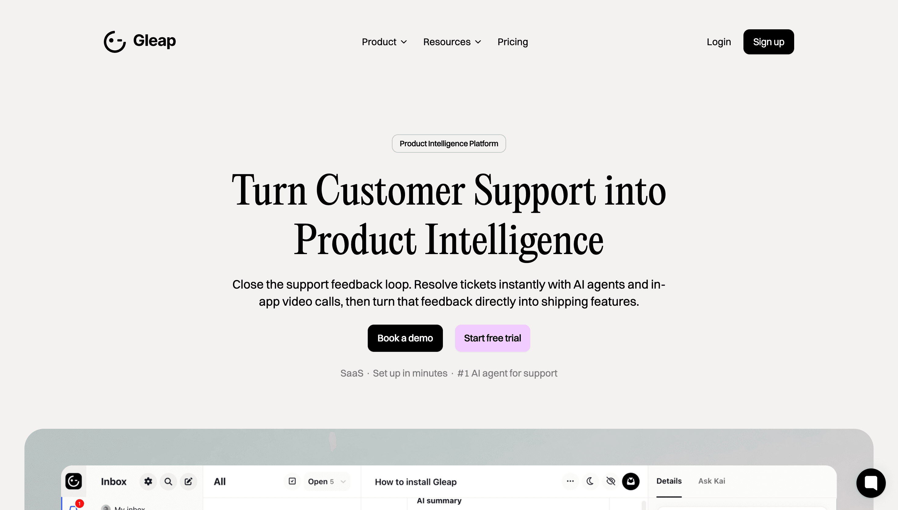 Gleap — SaaS, Tech website design