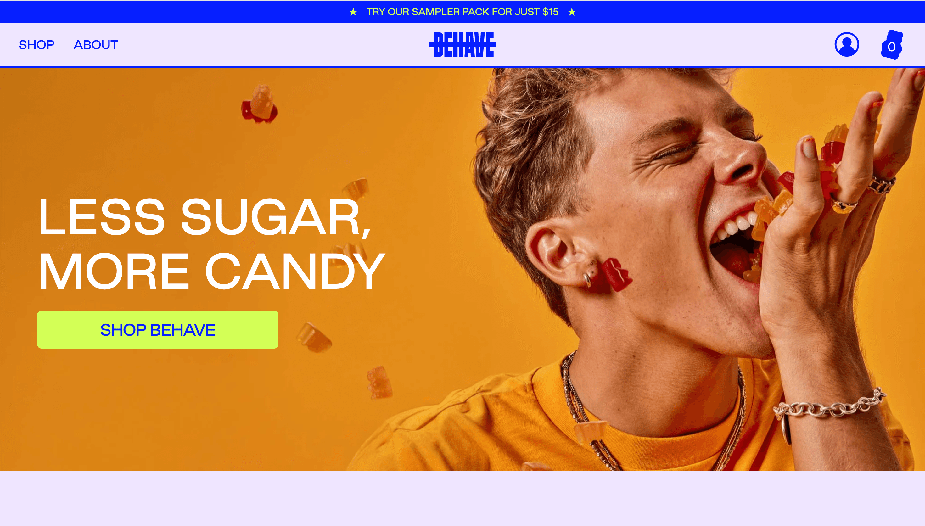BEHAVE — Food, Health website design