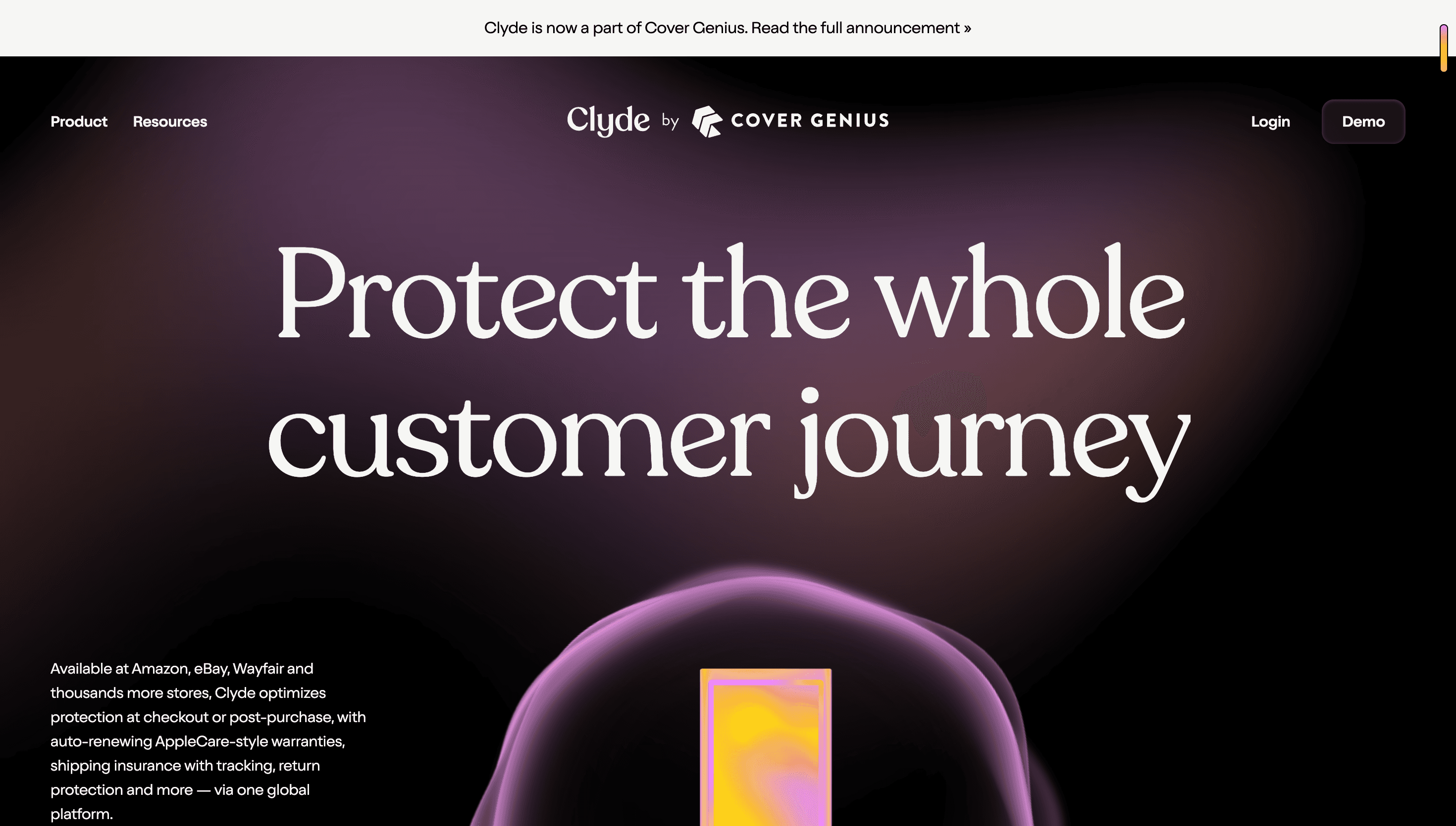 Clyde — SaaS, Startup website design