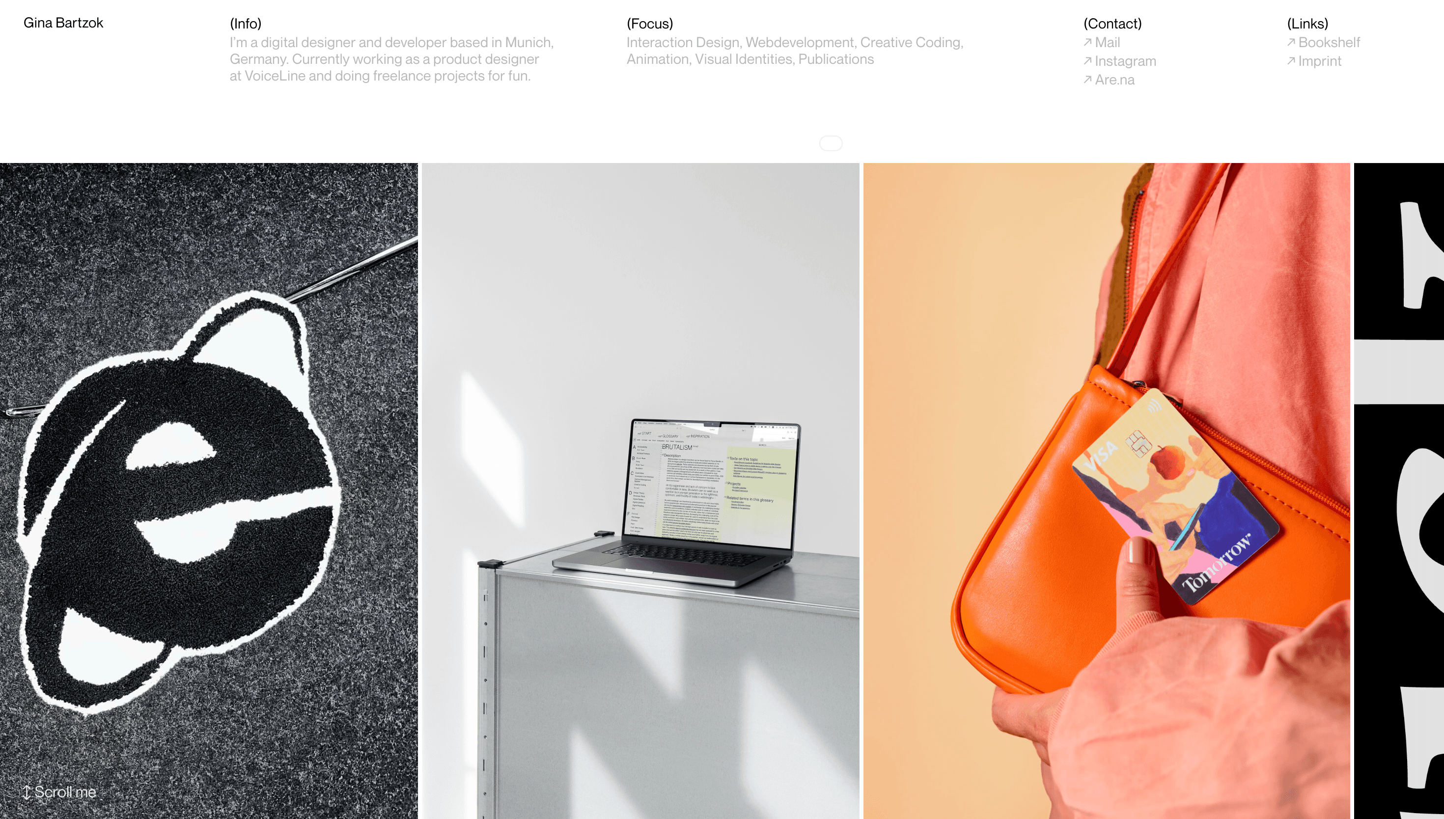 Gina Bartzok — Portfolio, Designer website design